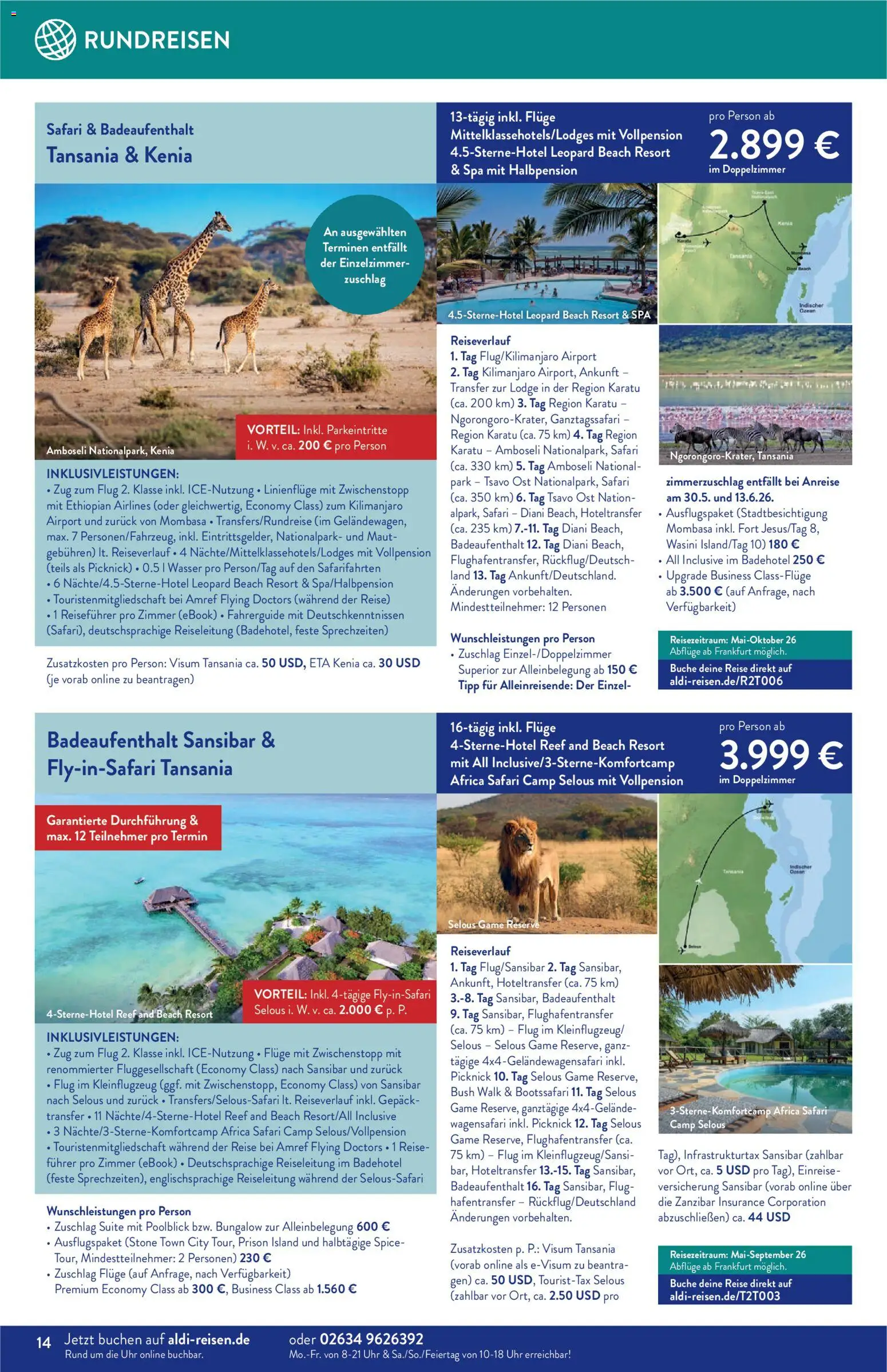 Aldi Reisen  Reisemagazin – gültig ab 01.03.2026 | Seite: 14 | Produkte: Wasser, Uhr
