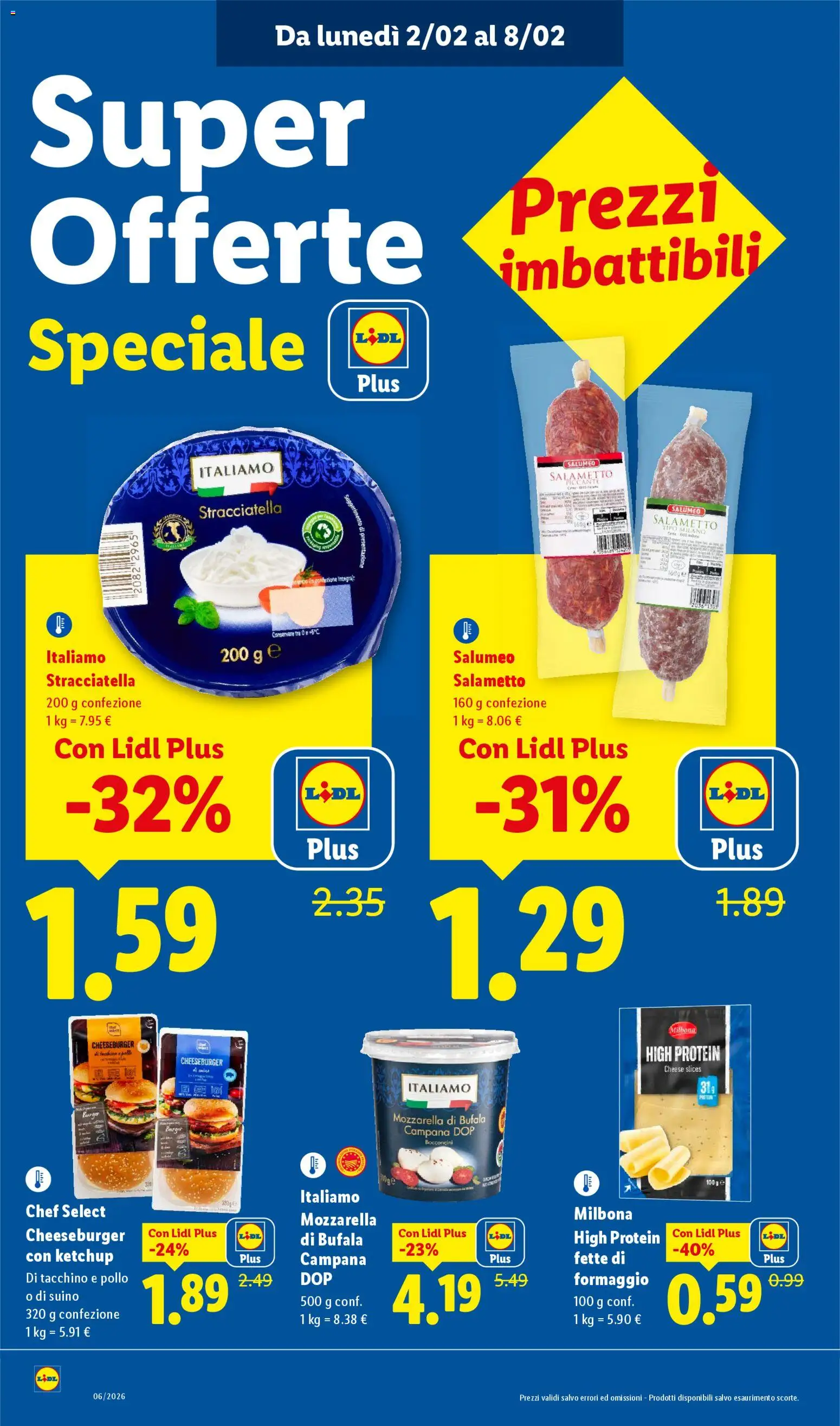 Volantino Lidl del 02.02.2026 | Pagina: 2 | Prodotti: Ketchup, Suino, Mozzarella, Formaggio