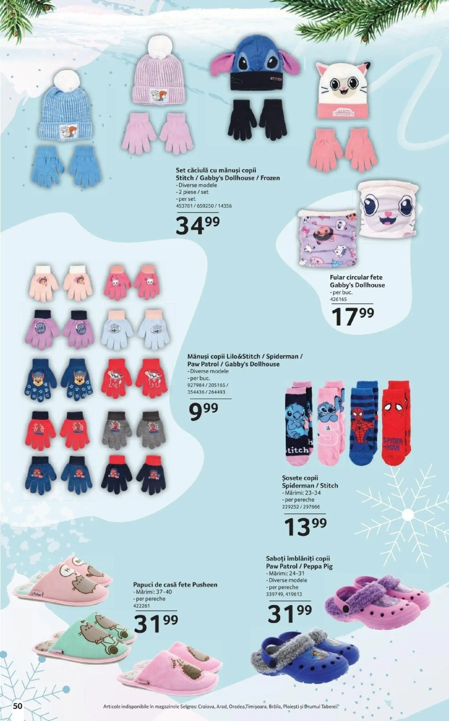 Noul catalog Selgros – valabil de la 14.11.2025 | Pagină: 50 | Produse: Mănuși, Șosete, Papuci