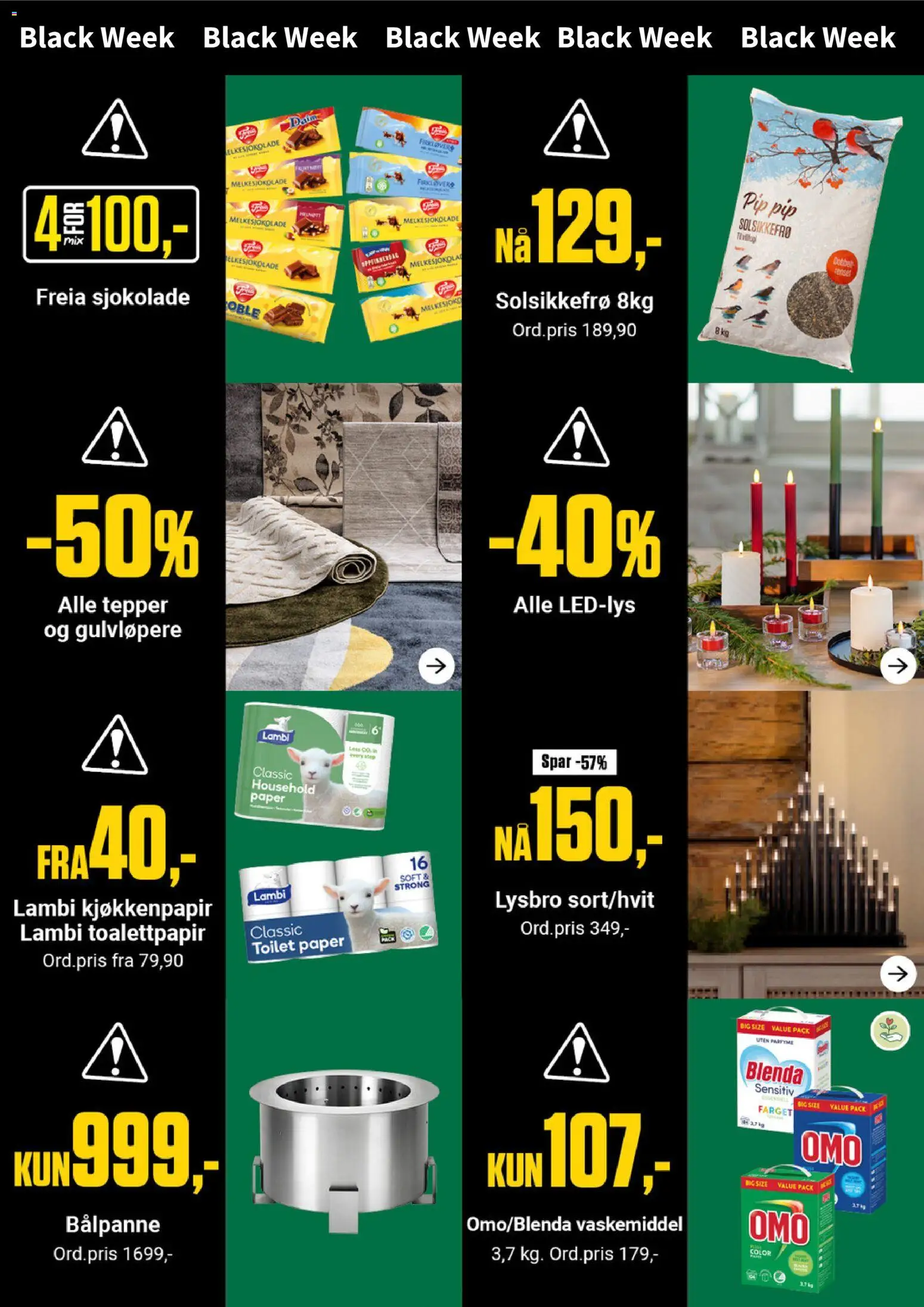 {H1} | Side: 2 | Produkter: Vaskemiddel, Skottkärra, Toalettpapir, Sjokolade