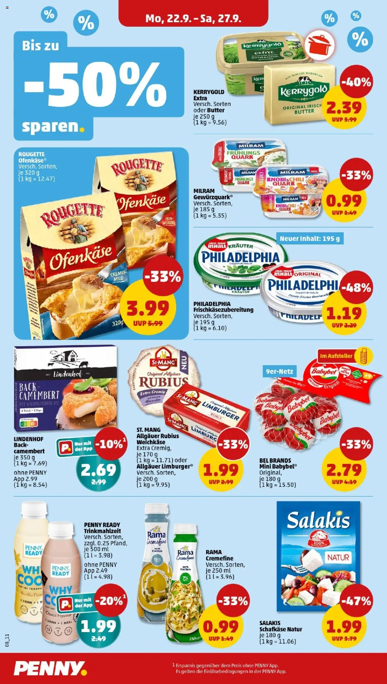 Penny - Sachsen-Anhalt – gültig ab 22.09.2025 | Seite: 10 | Produkte: Rama, Quark, Butter, Salakis
