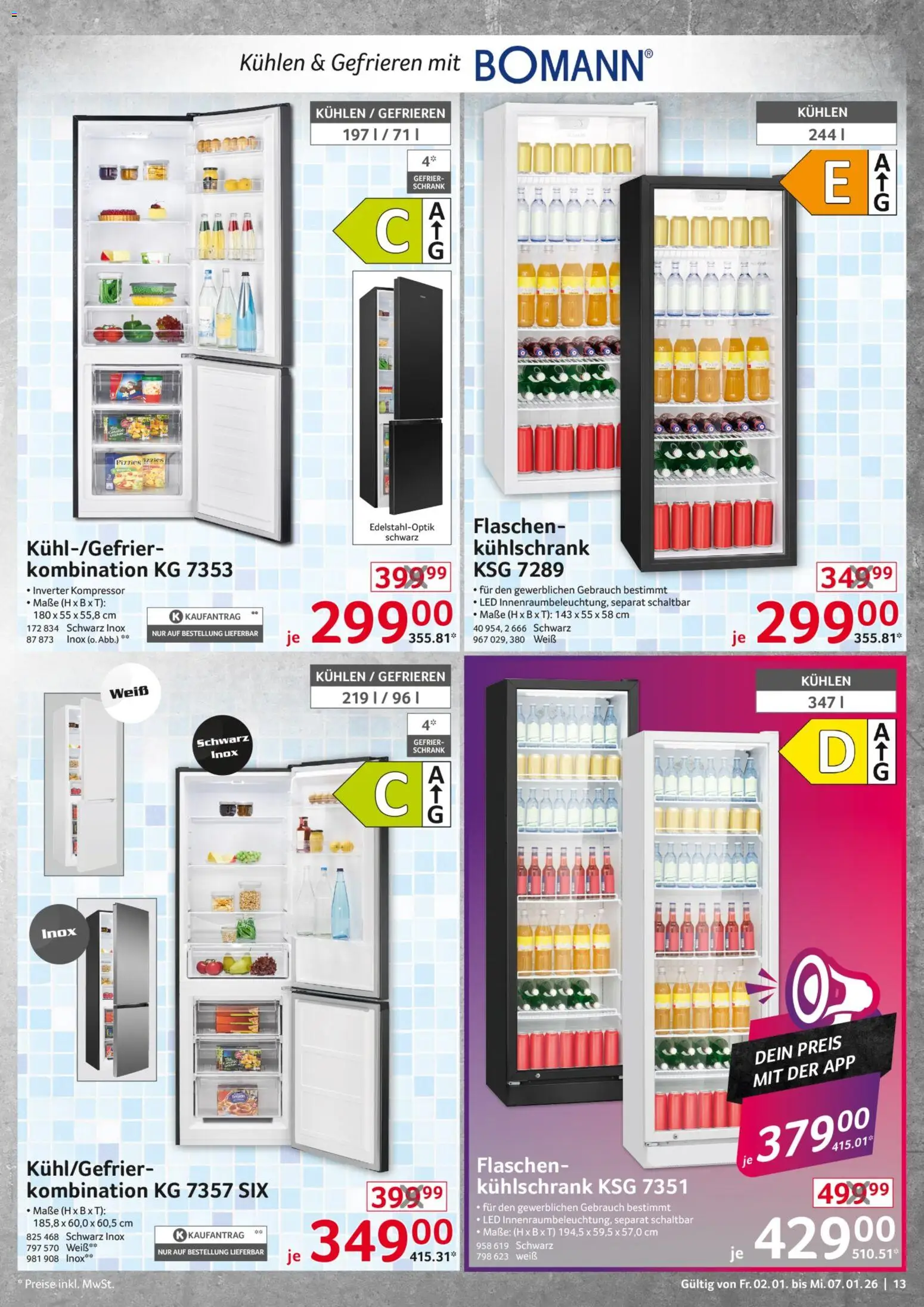 Selgros - Non Food – gültig ab 02.01.2025 | Seite: 13 | Produkte: Schrank, Kühlschrank