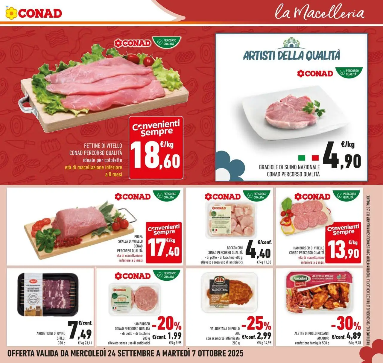 Volantino Conad del 23.09.2025 | Pagina: 15 | Prodotti: Suino, Tacchino, Arrosticini, Ovino