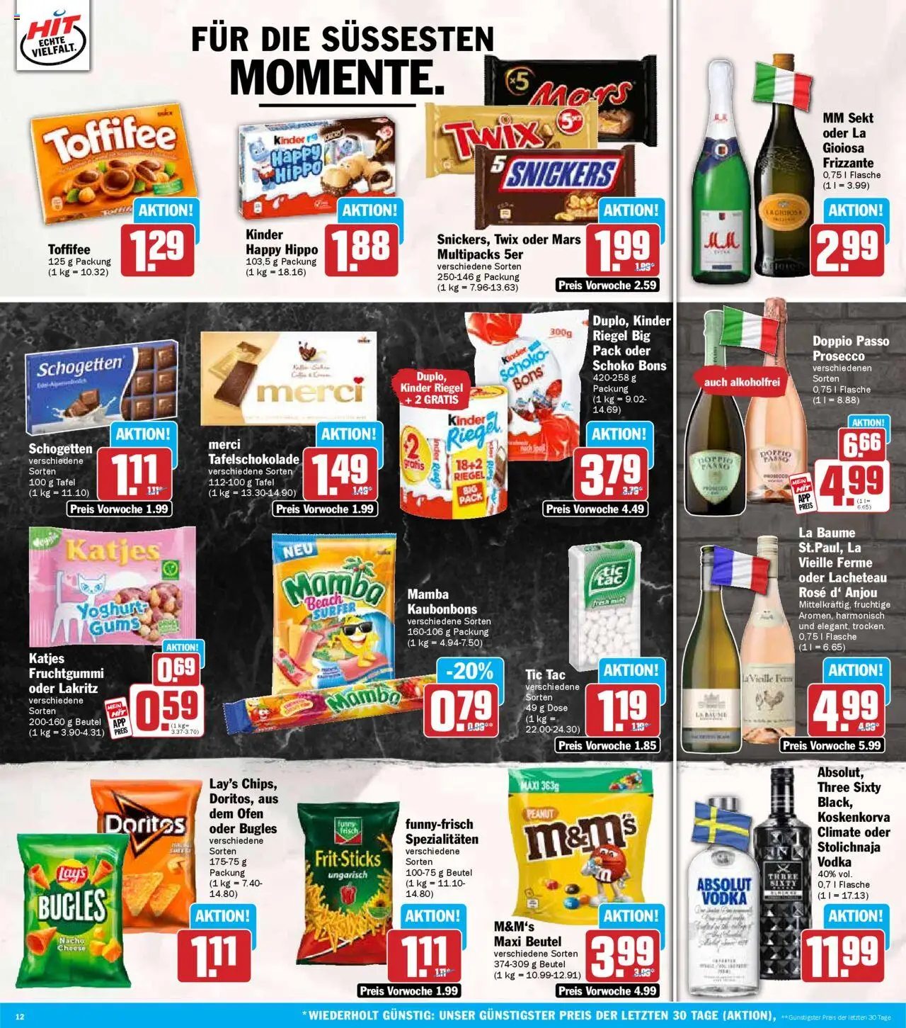 HIT - Baden-Württemberg - gültig ab dem 28.07.2025 | Seite: 12 | Produkte: Ofen, Merci, Doppio Passo, Vodka