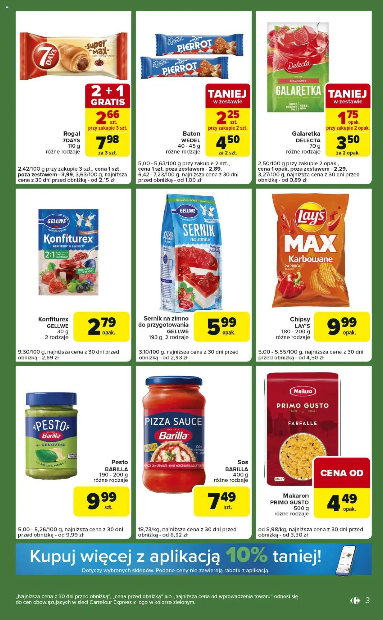 Carrefour Gazetka - Express II od 29.07.2025 | Strona: 3 | Produkty: Galaretka, Baton, Pizza, Makaron