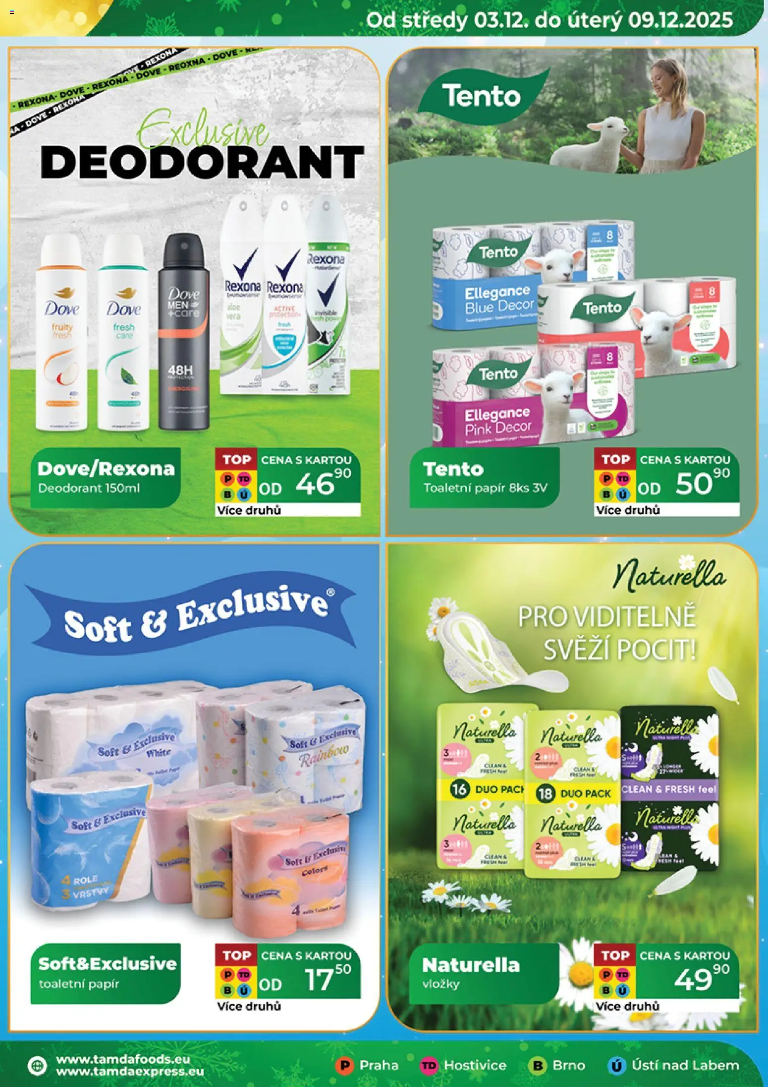 Tamda Foods leták od 03.12.2025 | Strana: 19 | Produkty: Vložky, Toaletní papír, Caro, Rexona