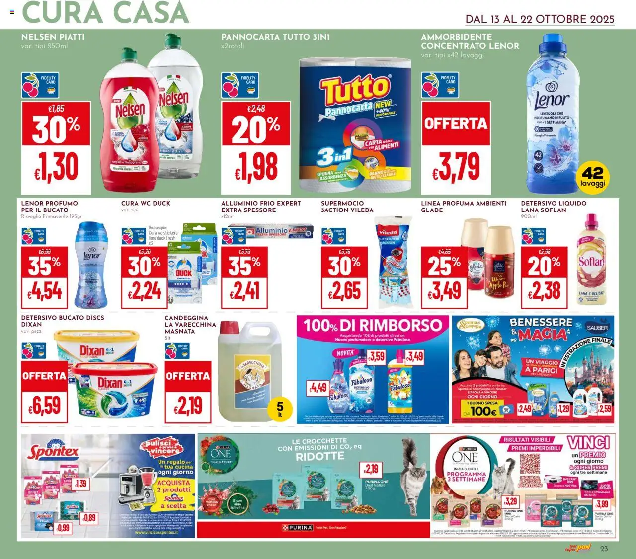 Volantino Pan del 13.10.2025 | Pagina: 23 | Prodotti: Ammorbidente, Crocchette, TV, Lenzuola