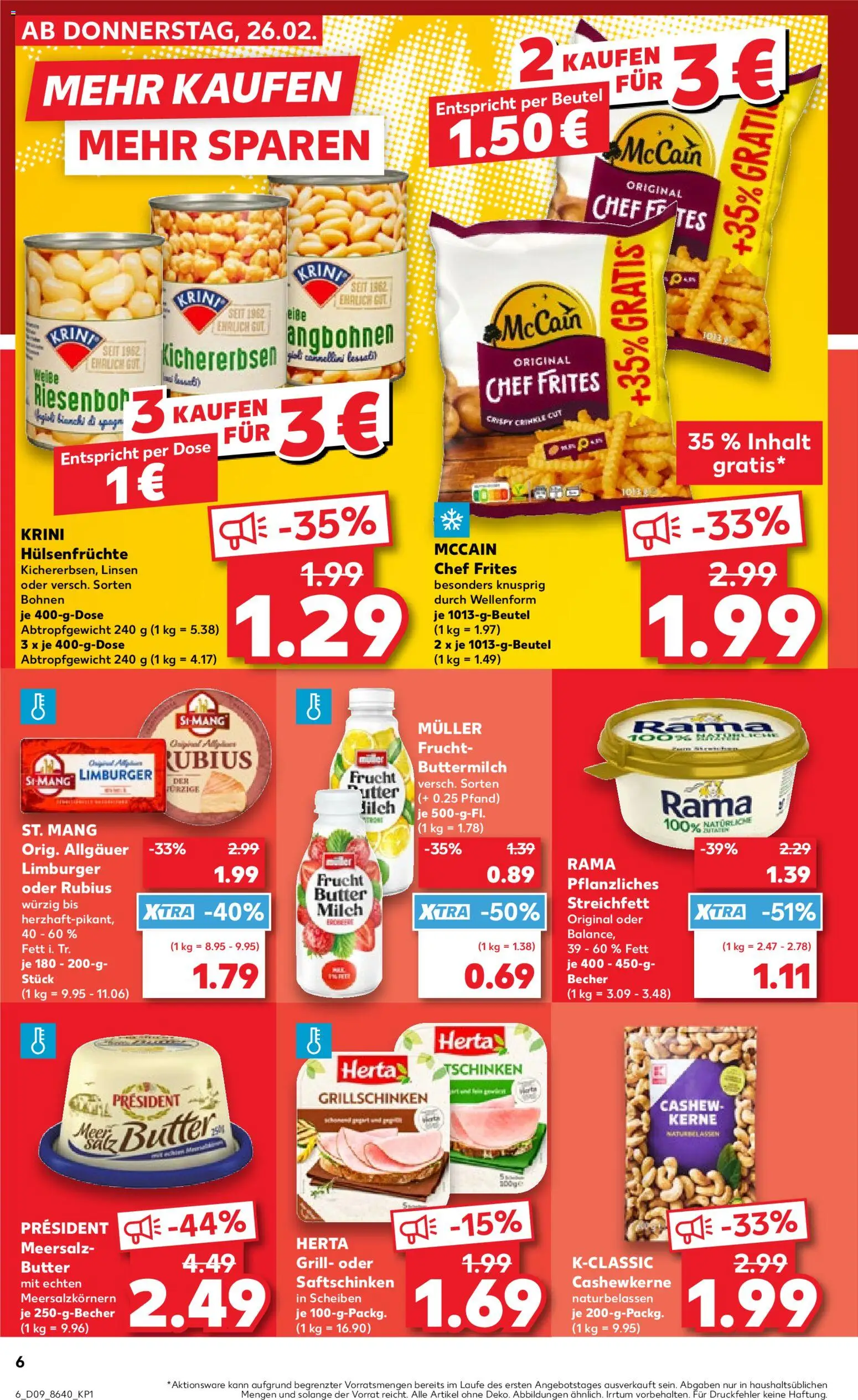 Kaufland prospekt Bremen	 – gültig ab 26.02.2026 | Seite: 6 | Produkte: Grill, Margarine, Buttermilch, Butter