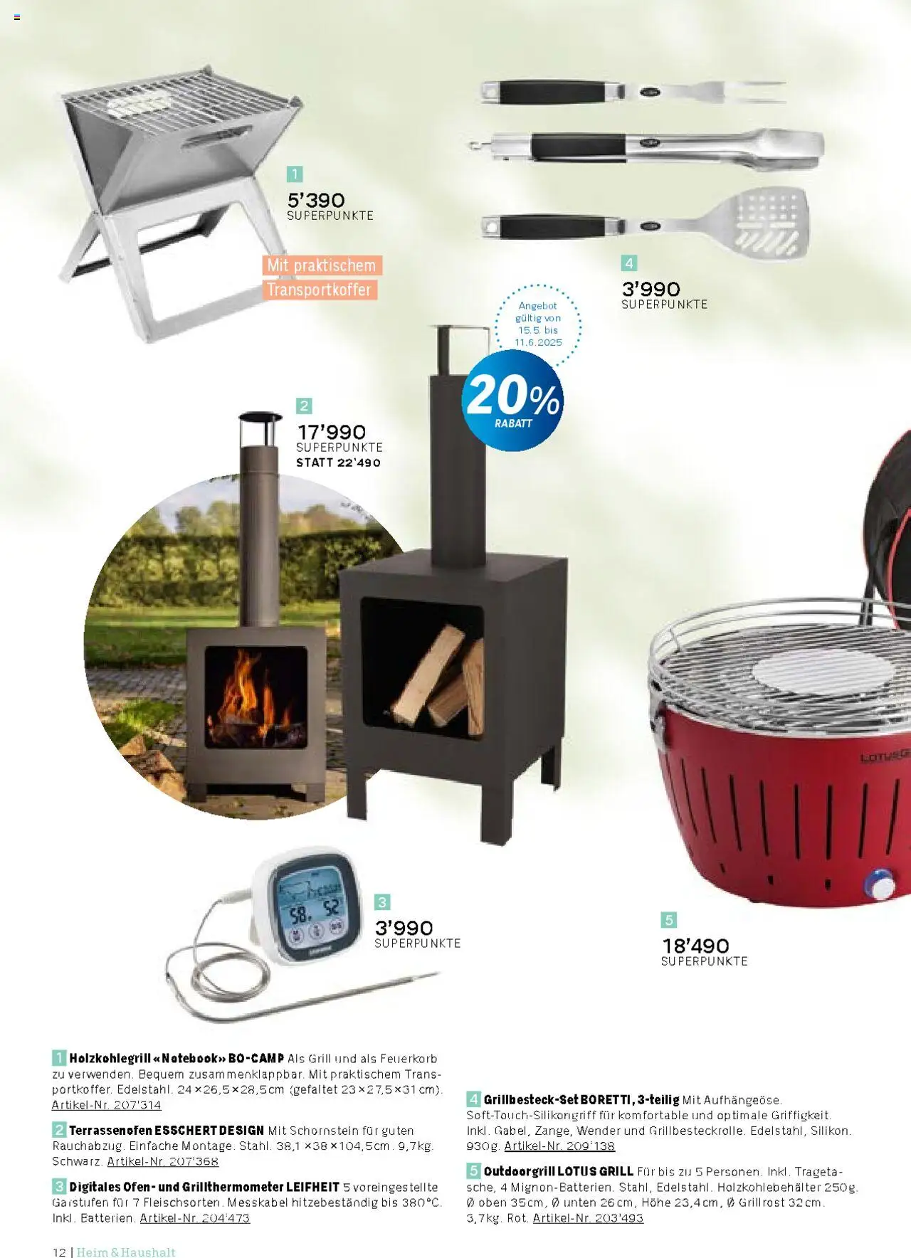 Coop Aktionen Praemien Shop ab 15.05.2025 | Seite: 12 | Produkte: Notebook, Ofen, Grill, Thermometer