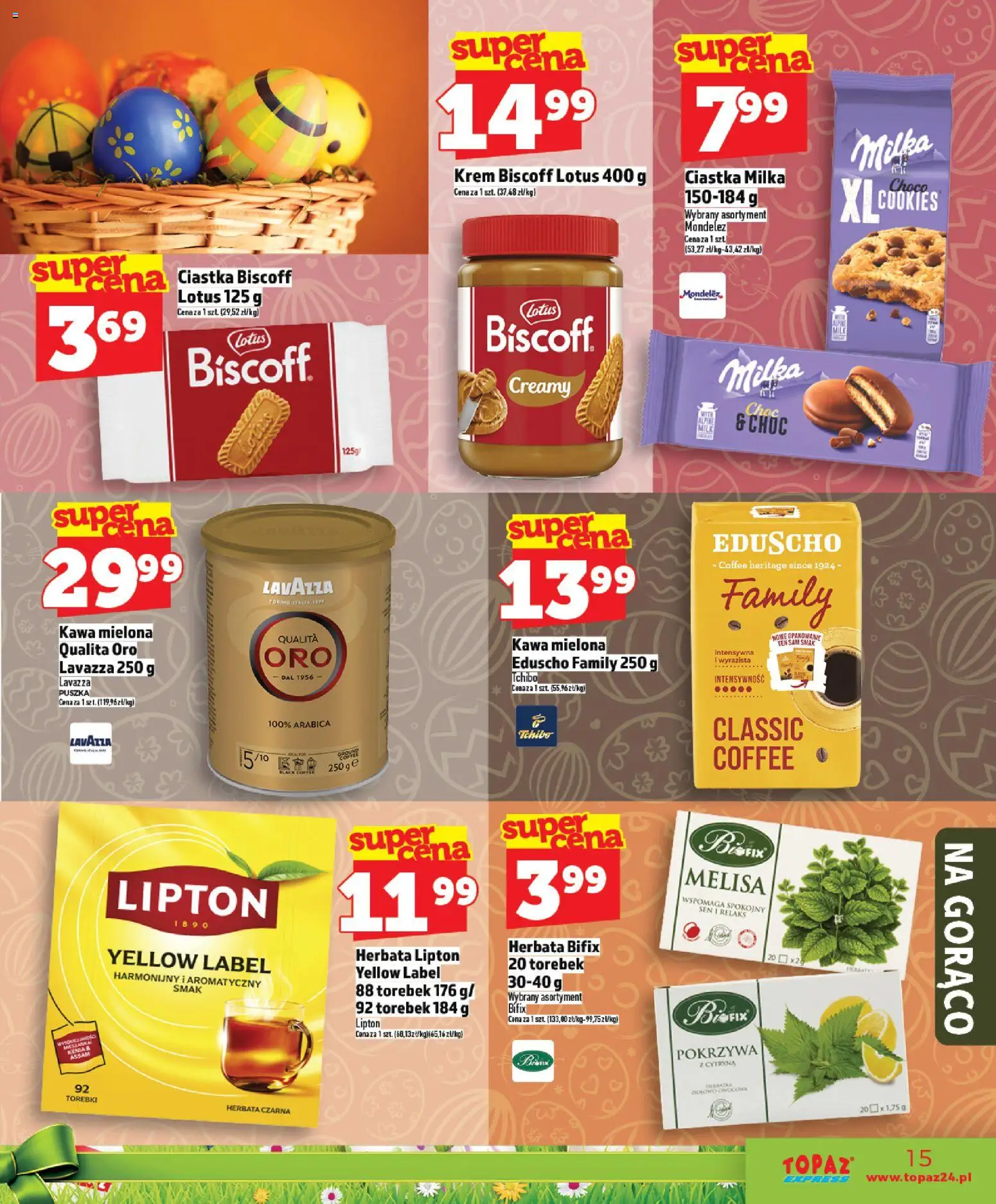 Topaz gazetka - Express od 26.03.2026 | Strona: 15 | Produkty: Tchibo, Herbata lipton, Kawa, Torebki