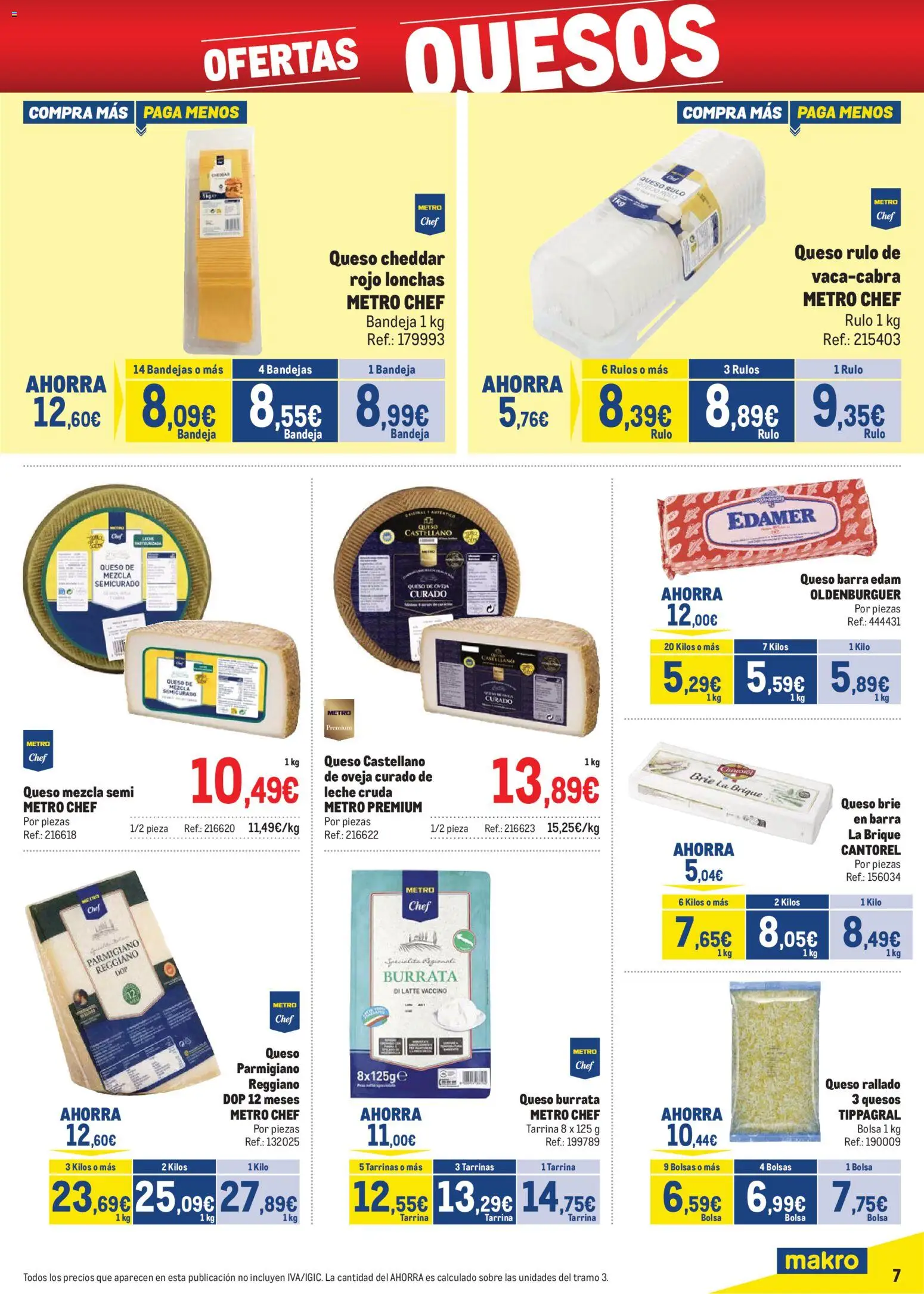Makro - Precios Sur │ válido desde el 02.02.2026 | Página: 7 | Productos: Queso de oveja, Queso, Bolsa, Bandeja