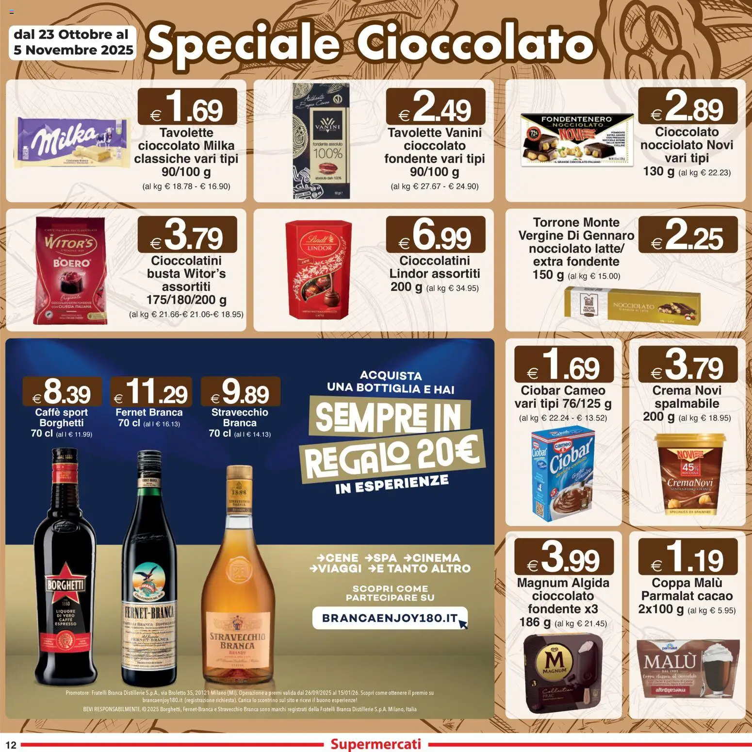 Volantino Sì con Te del 23.10.2025 | Pagina: 12 | Prodotti: Crema, Cioccolato, Liquore, Cioccolatini