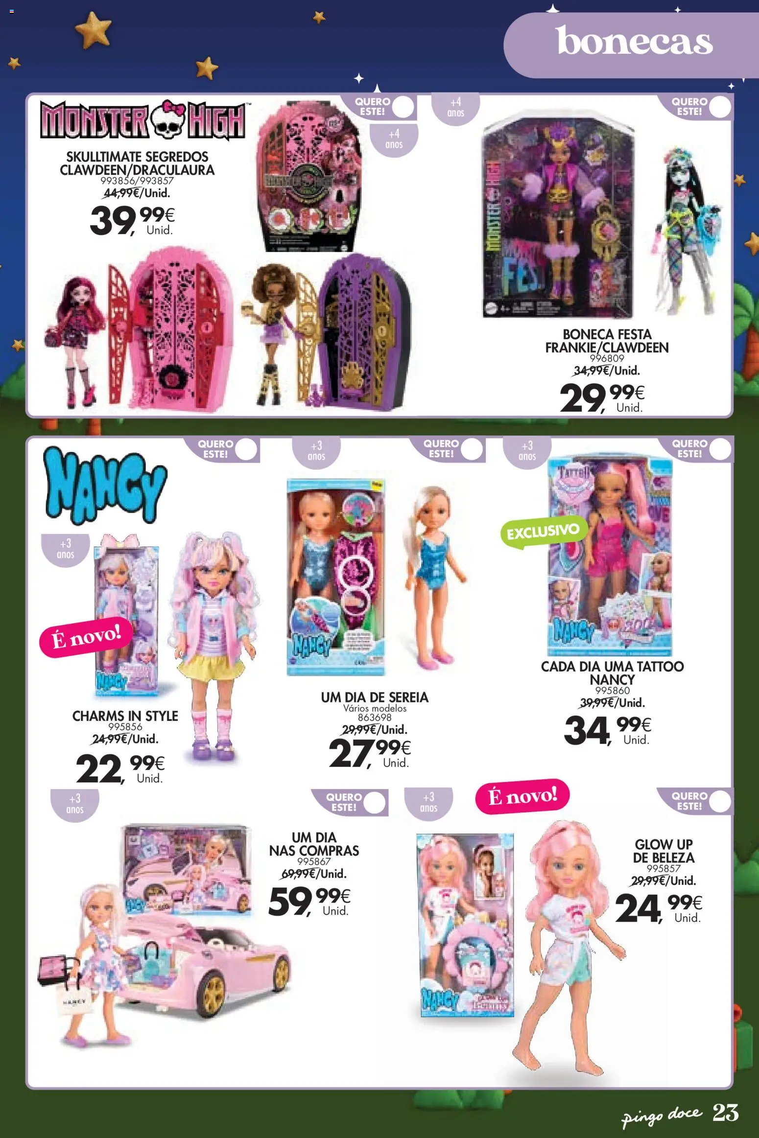 Pingo Doce  Brinquedos Natal Lojas Hipers │ válido de 18.11.2025 | Página: 23