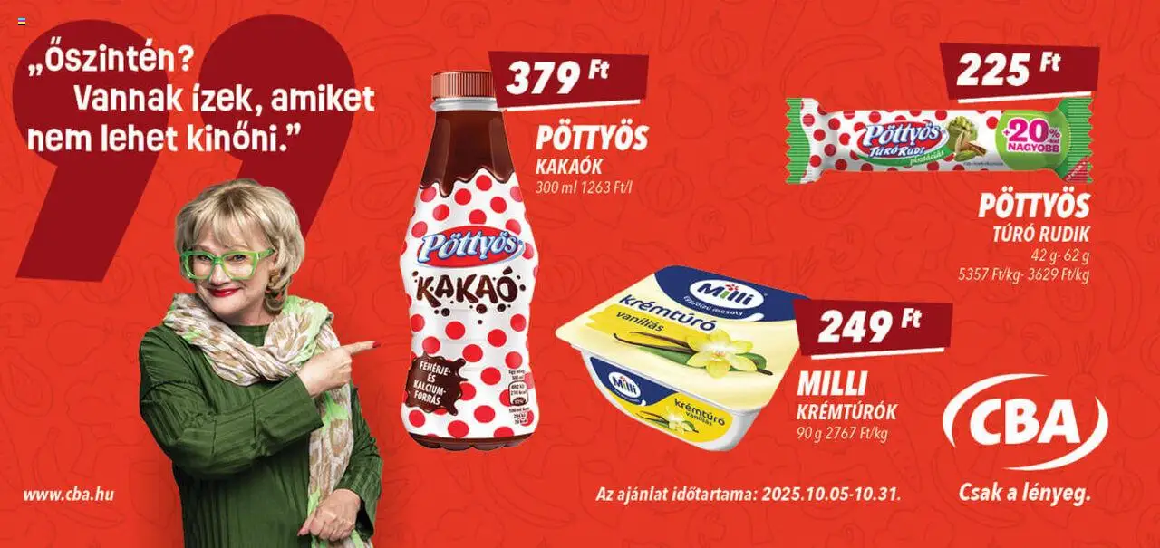 CBA akciós ujság - amely érvényes a következő dátumtól: 05.10.2025 | Oldal: 3 | Termékek: Túró rudi, Krémtúró, Fehérje, Túró