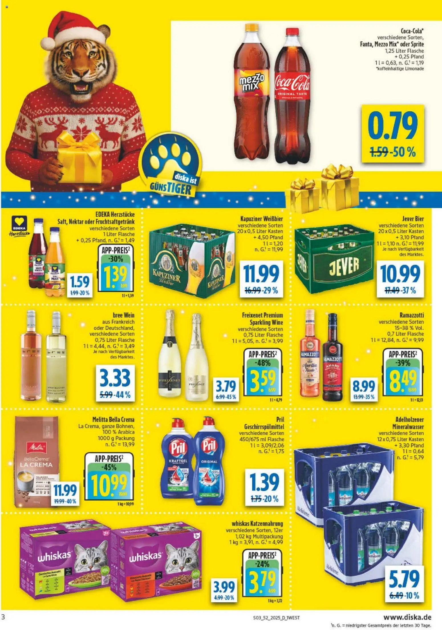 Diska - Diska Angebote Bayern KW52 – gültig ab 22.12.2025 | Seite: 3 | Produkte: Melitta, Bier, Limonade, Geschirrspülmittel