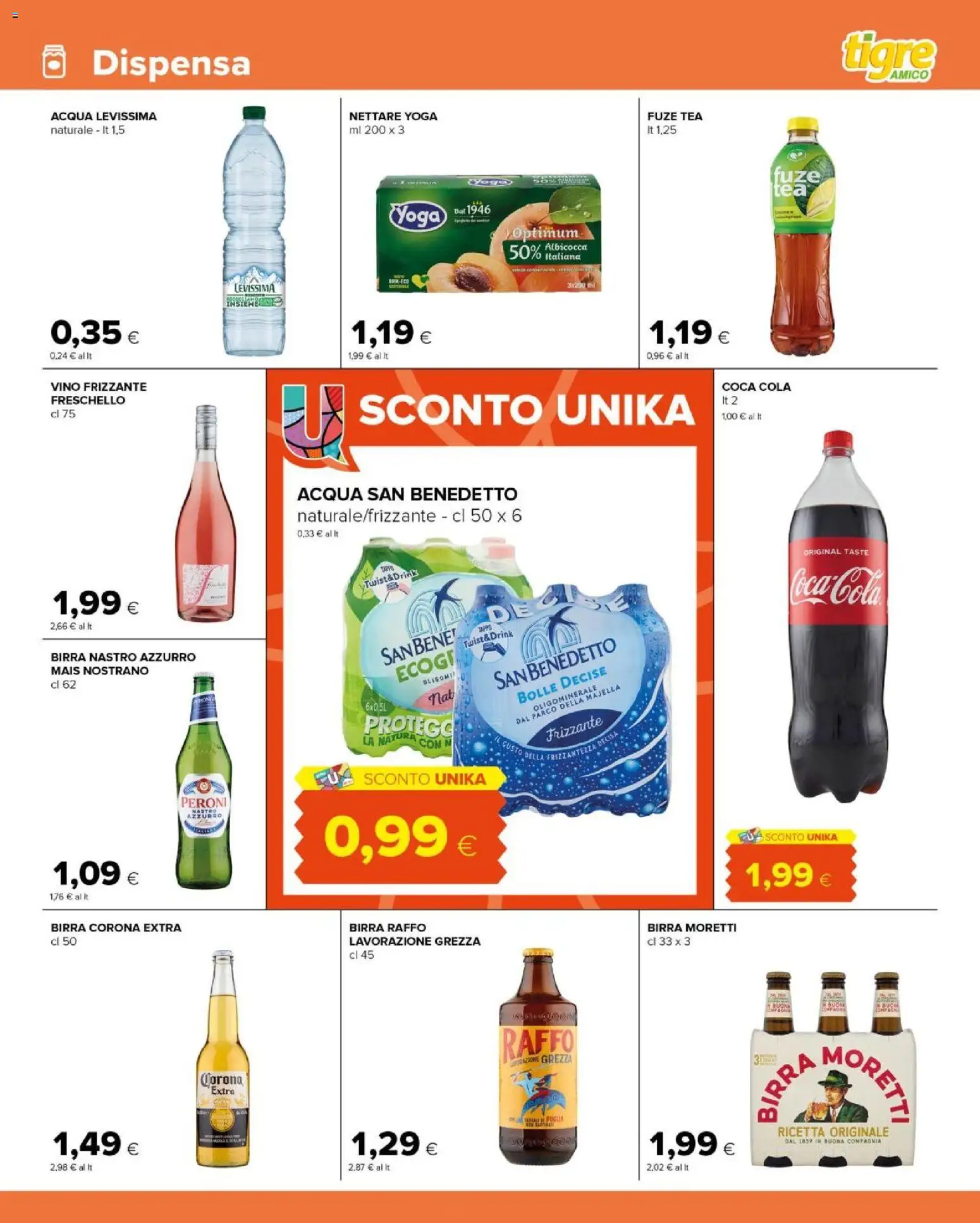 Volantino Tigre del 14.01.2026 | Pagina: 11 | Prodotti: Birra, Acqua, Vino, Birra Moretti