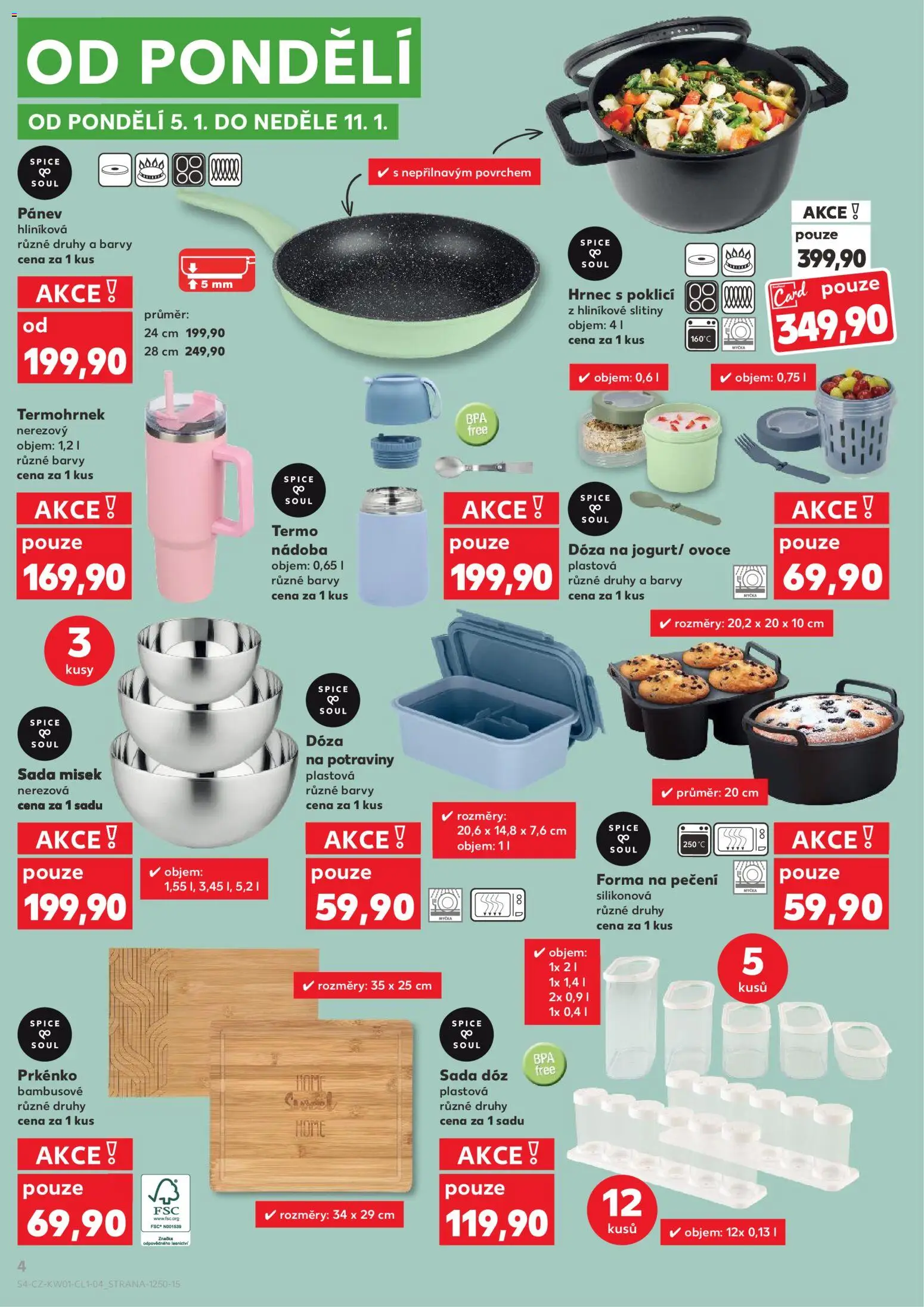 Kaufland leták - Plzeň od 02.01.2026 | Strana: 4 | Produkty: Myčka, Forma, Dóza na potraviny, Prkénko