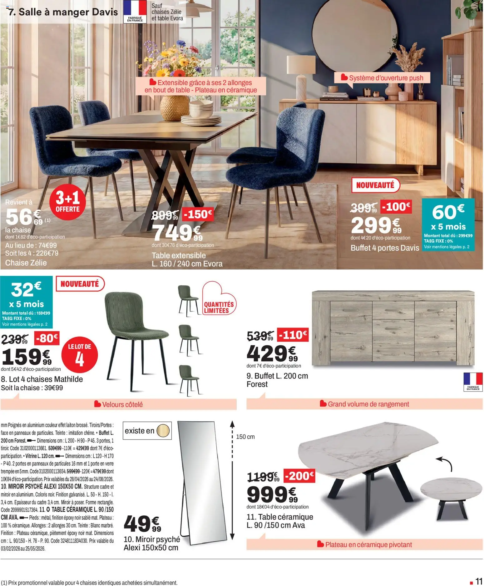 {H1} | Page: 11 | Produits: Vitrine, Plateau, Porte, Buffet