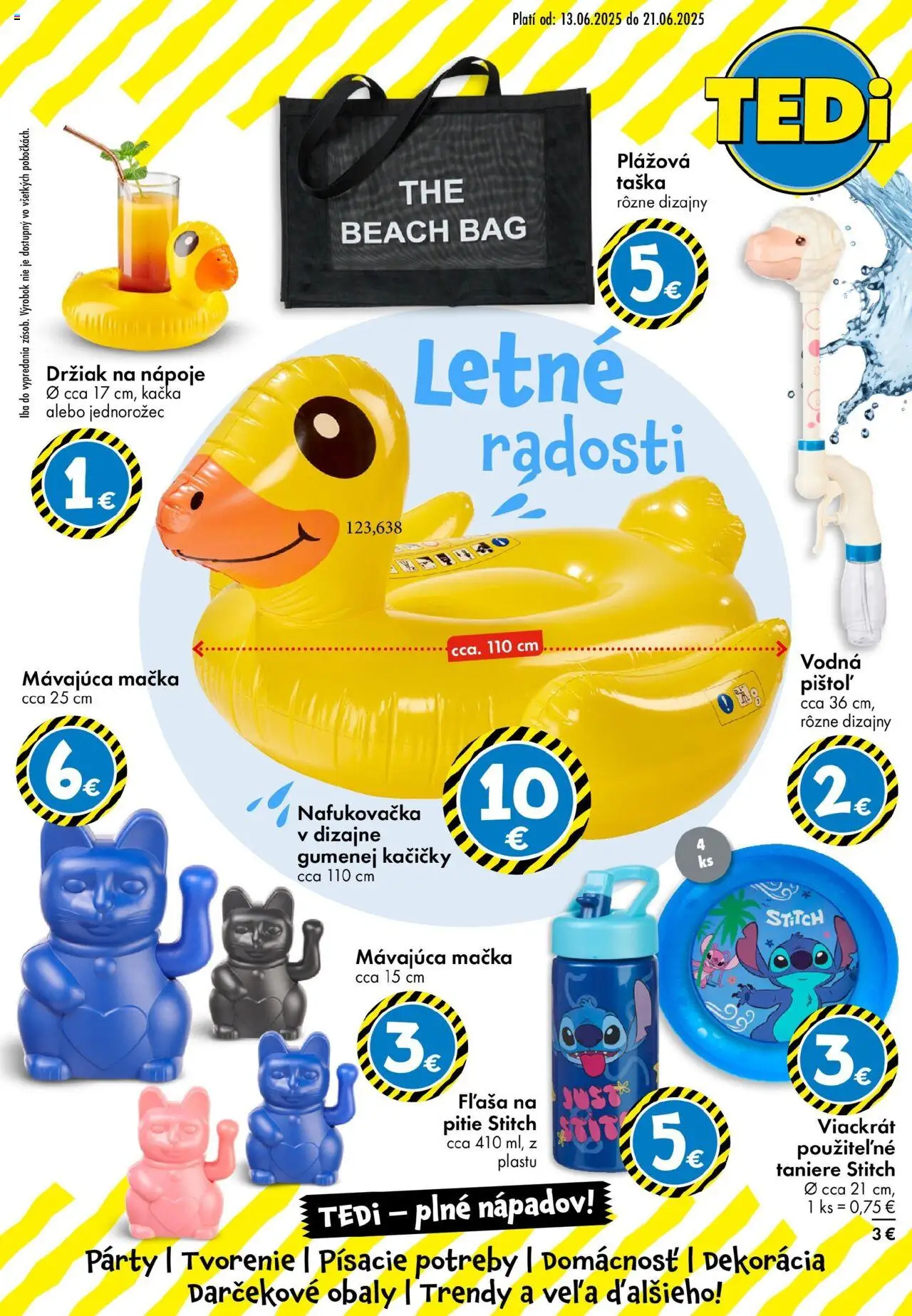 TEDi leták │ platný od 13.06.2025 | Strana: 1 | Produkty: Taniere, Nafukovačka, Kačka, Taška