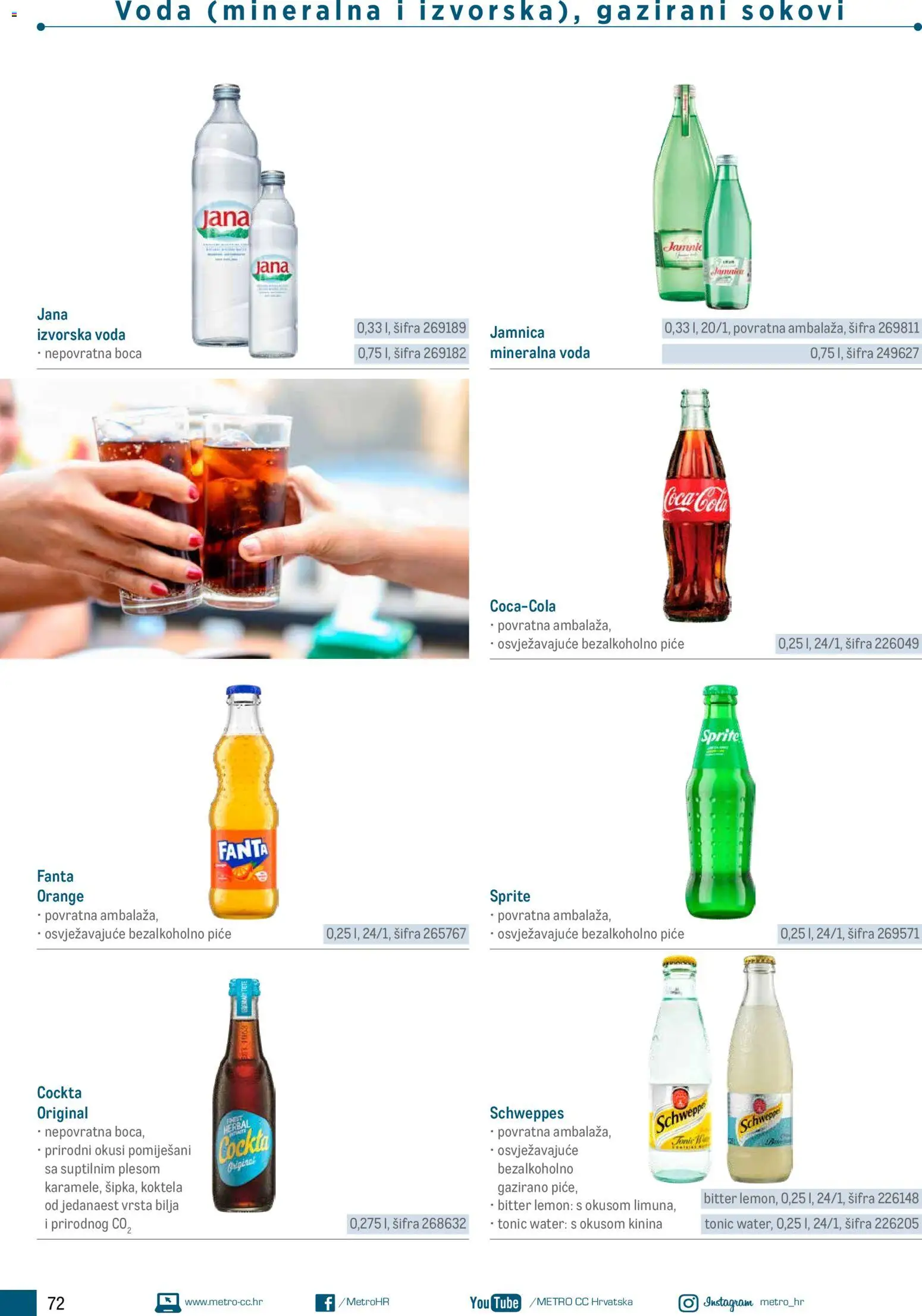 Metro katalog | vrijedi od 05.03.2026 | Stranica: 72 | Proizvodi: Mineralna voda, Fanta, Jamnica, Tonic