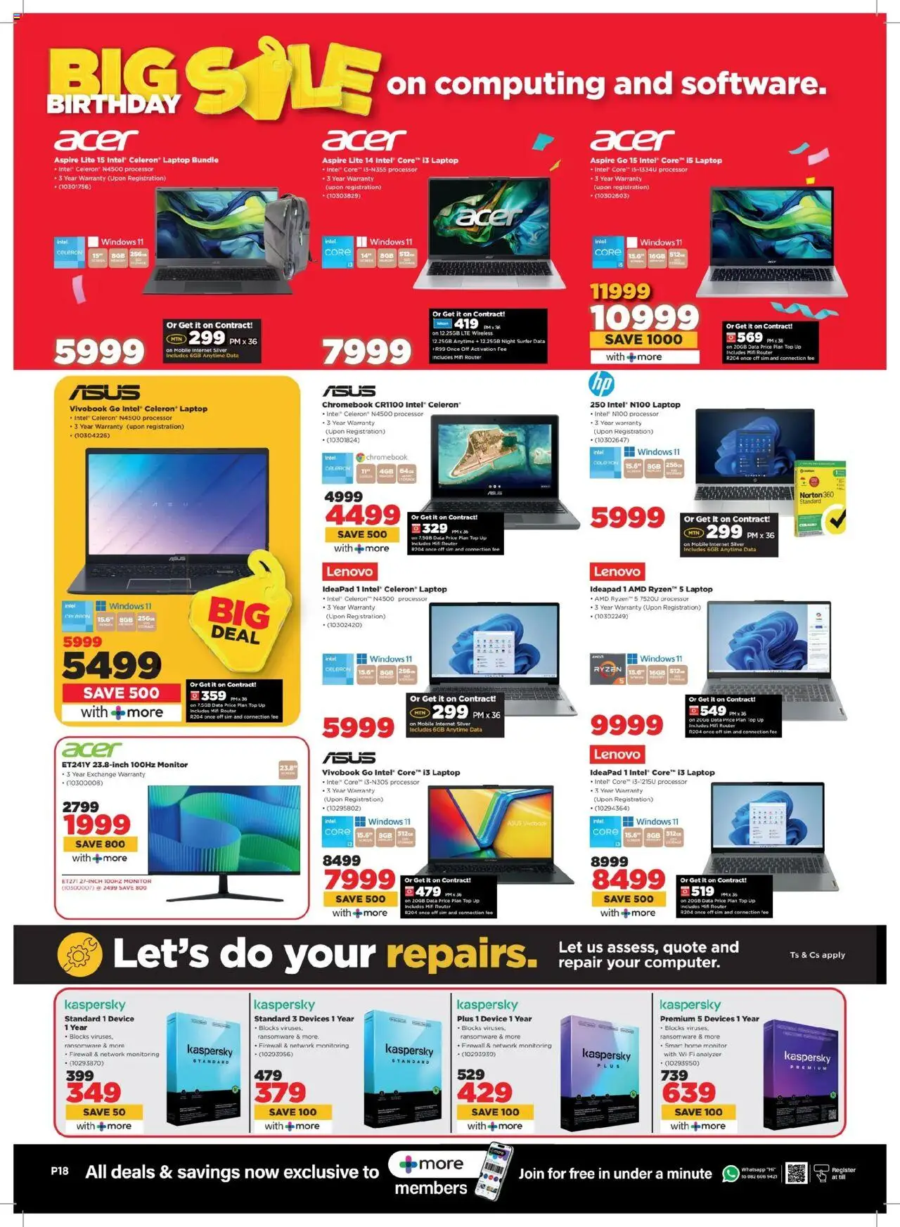 New HiFi Corp catalogue – valid from 25.09.2025 | Page: 18 | Products: Data, Sim, Monitor, Laptop