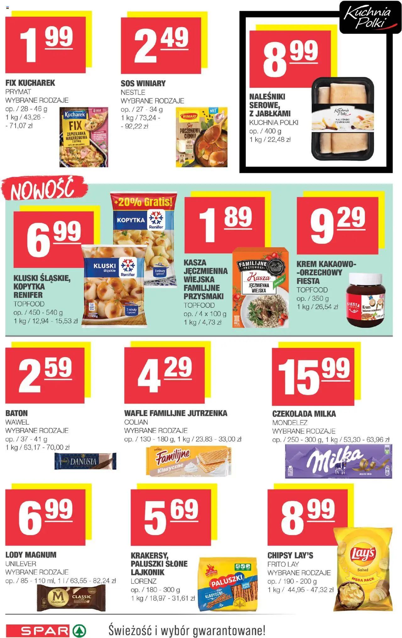Spar Gazetka od 10.09.2025 | Strona: 6 | Produkty: Wafle, Zapiekanka, Szynka, Lody