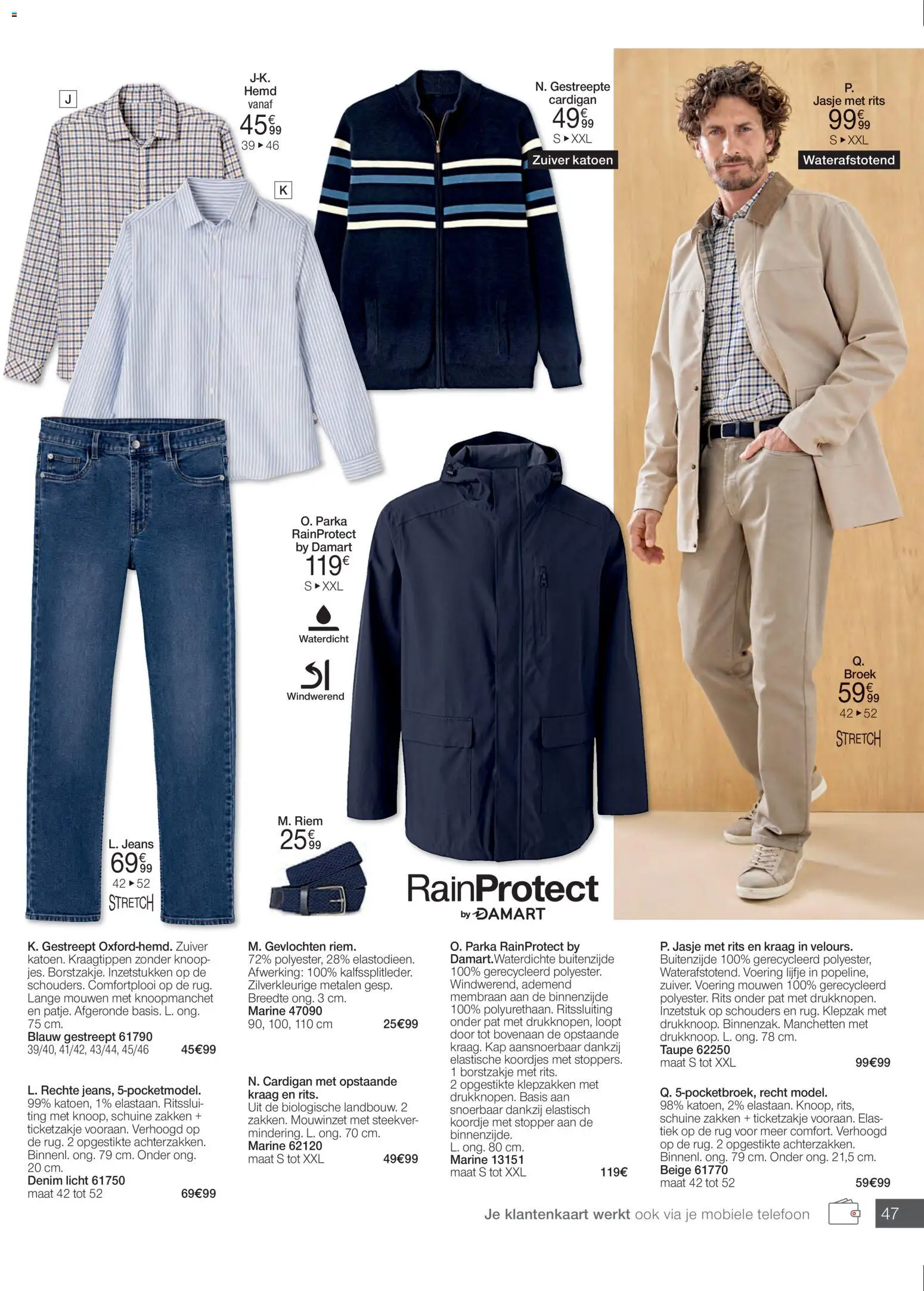 {H1} | Pagina: 47 | Producten: Riem, Telefoon, Hemd, Broek