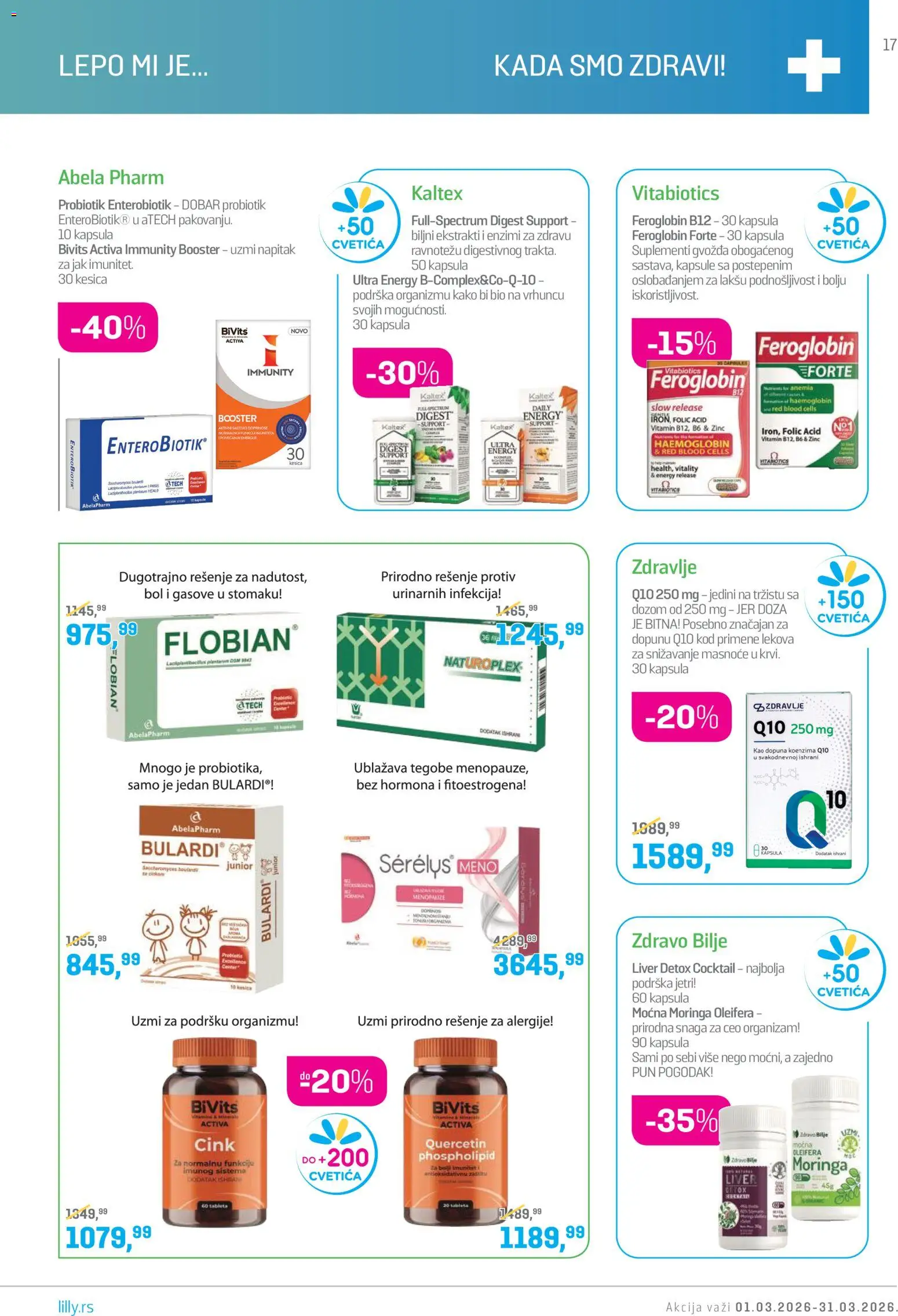 Lilly drogerie katalog - važi od 01.03.2026 | Strana: 17 | Proizvode: Kapsule