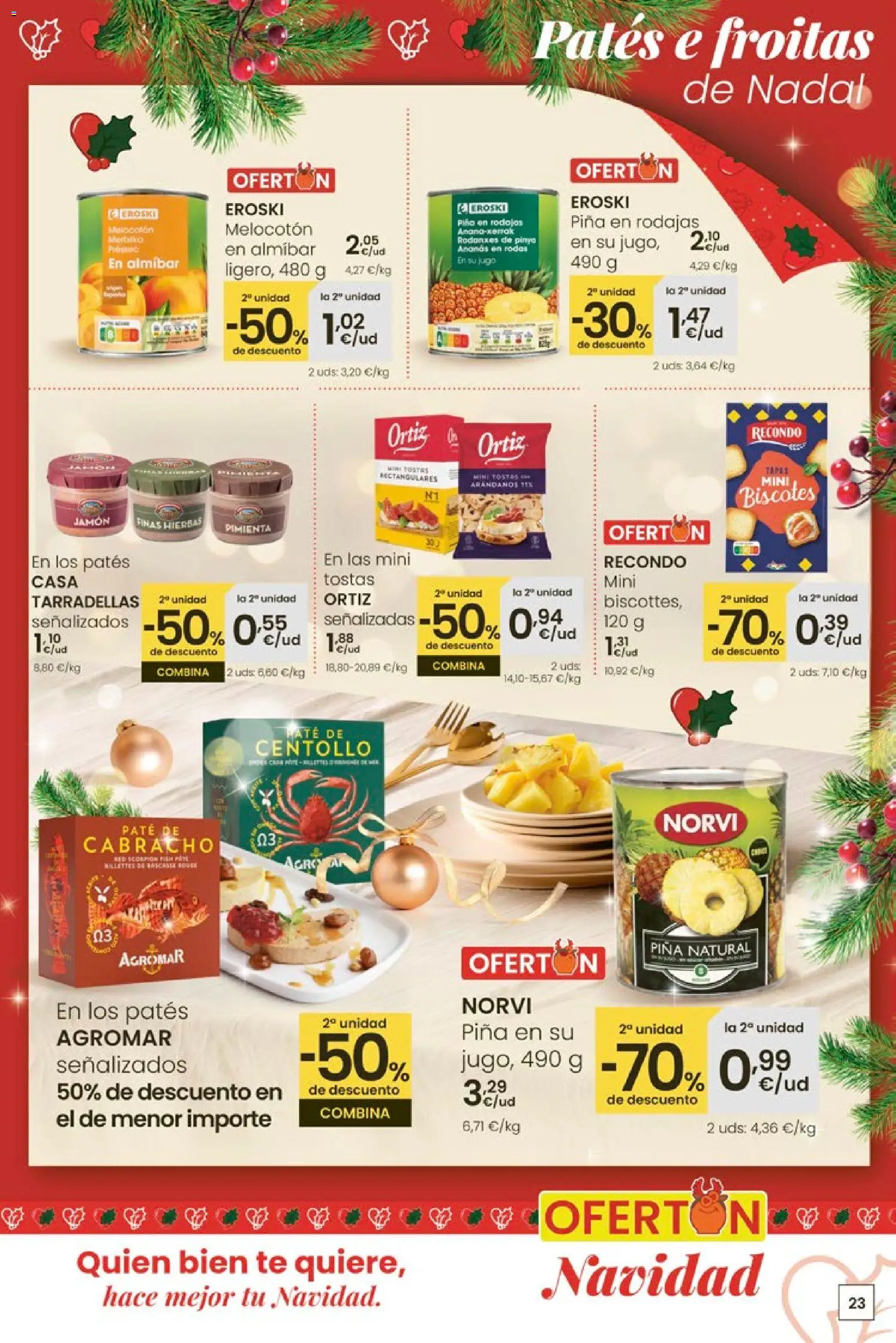 Eroski - Center │ válido desde el 27.11.2025 | Página: 23 | Productos: Jamón, Paté, Piña, Té