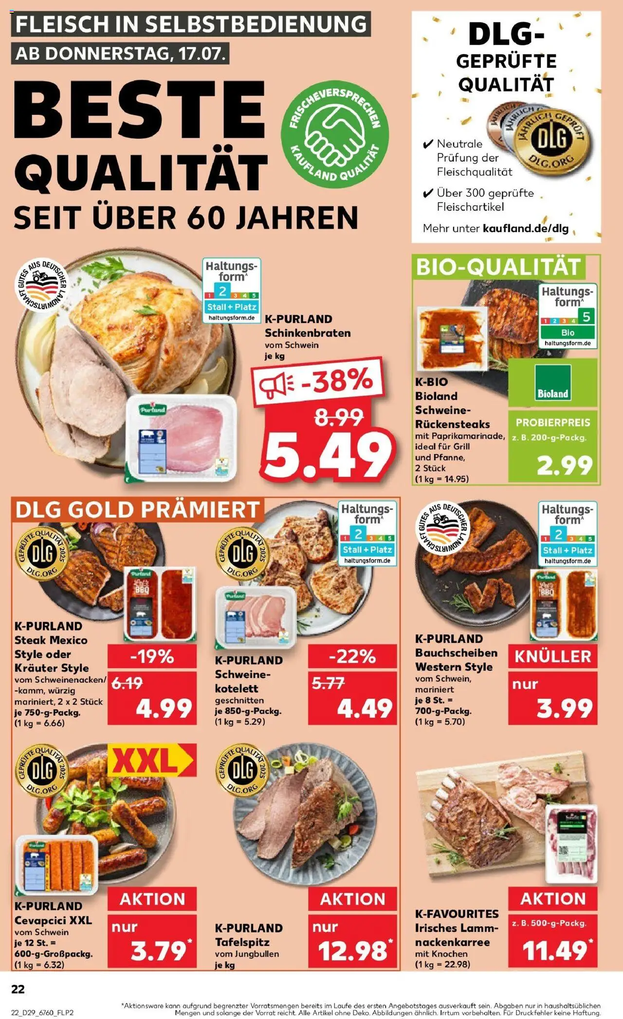 Kaufland prospekt Neumarkt In Der Oberpfalz	 - gültig ab dem 16.07.2025 | Seite: 22 | Produkte: Grill, Cevapcici, Steak, Fleisch