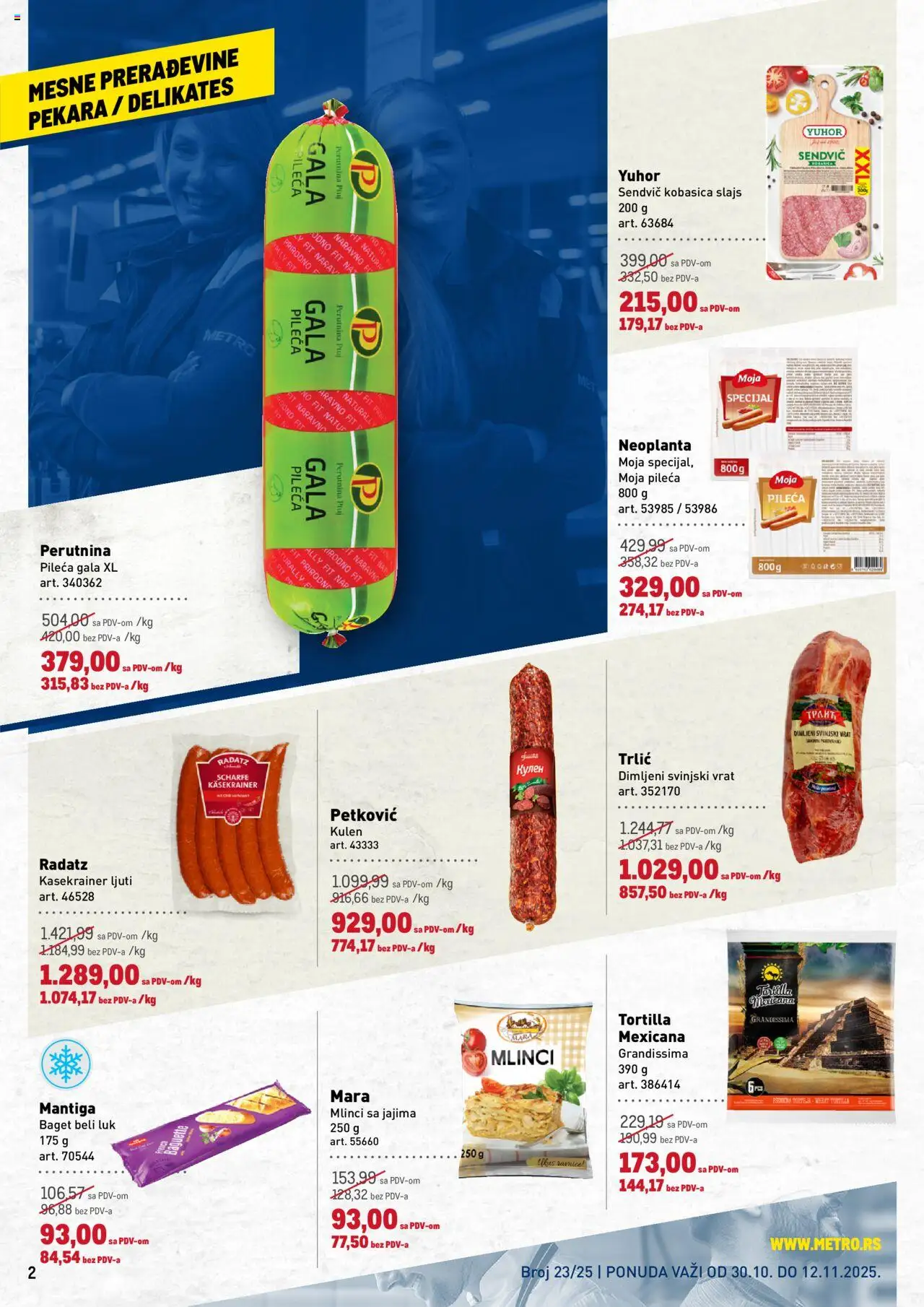 Metro katalog - važi od 30.10.2025 | Strana: 2 | Proizvode: Pekara, Svinjski vrat, Perutnina Ptuj, Kobasica