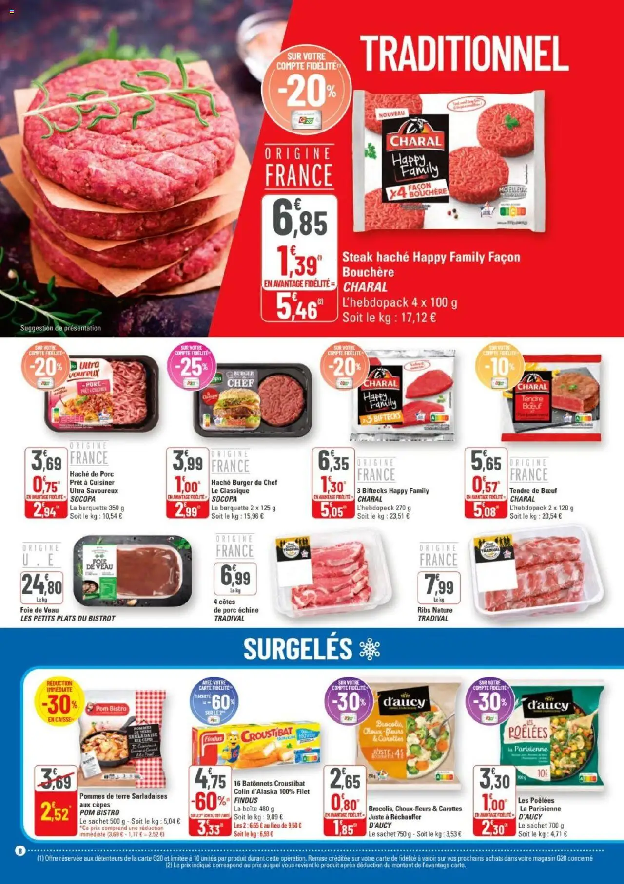  | Page: 8 | Produits: Carottes, Ribs, Foie de veau, Pommes de terre
