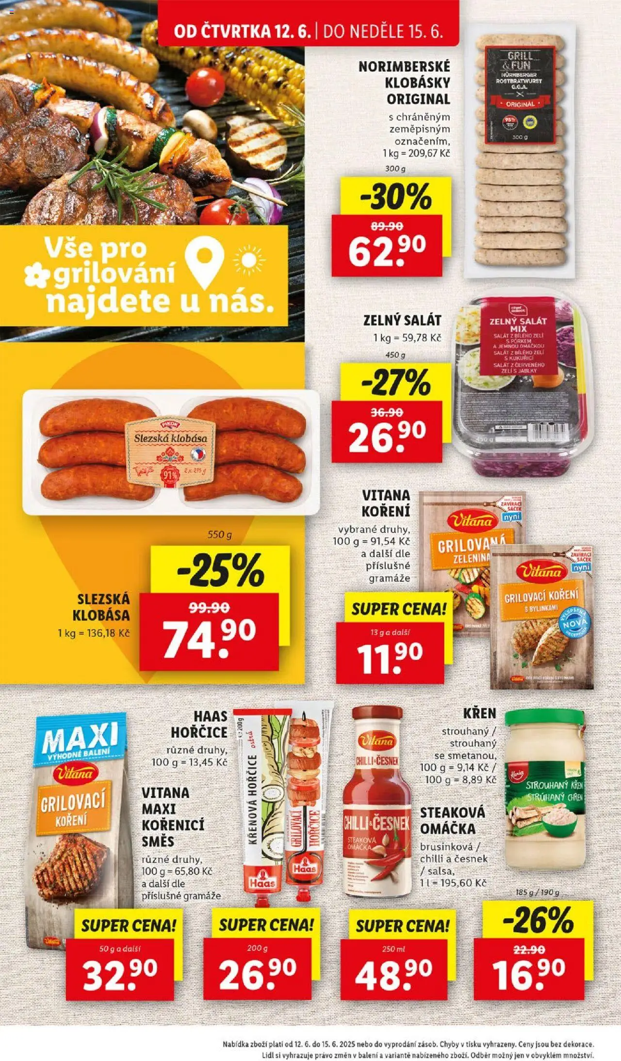 Lidl leták od 12.06.2025 | Strana: 16 | Produkty: Salát mix, Salát, Koření, Klobásky