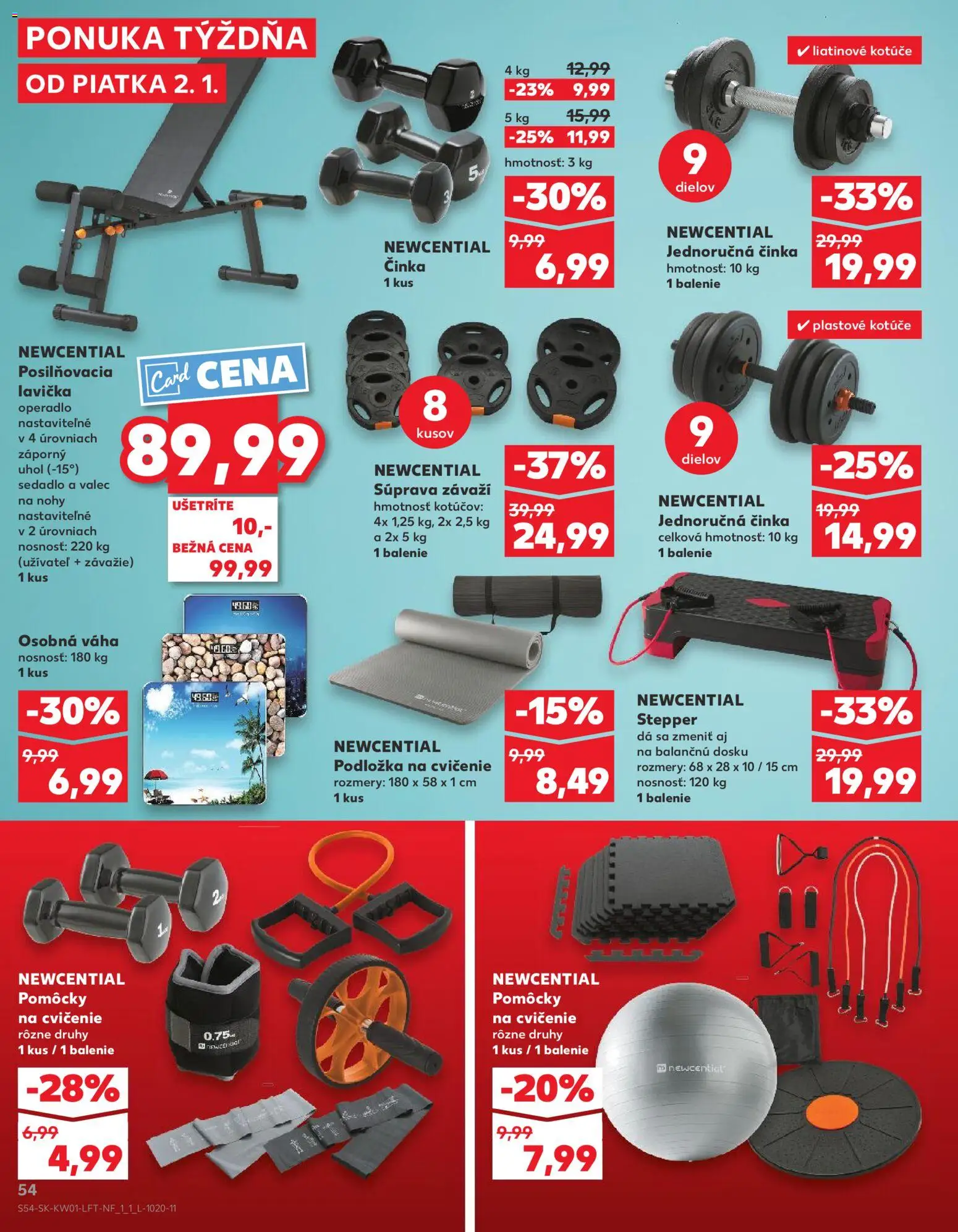 Nové Kaufland akcie – leták je platný od 02.01.2026 | Strana: 54 | Produkty: Lavička, Váha