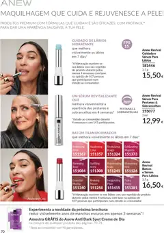 Pré-visualização Anew Revival Cuidado e Sérum Para Lábios, Cuidado de lábios hidratante que melhora visivelmente os lábios em 7 dias. válido de 01.02.2026 | Página: 76 | Produtos: Batom, Maquilhagem, Base, Sérum