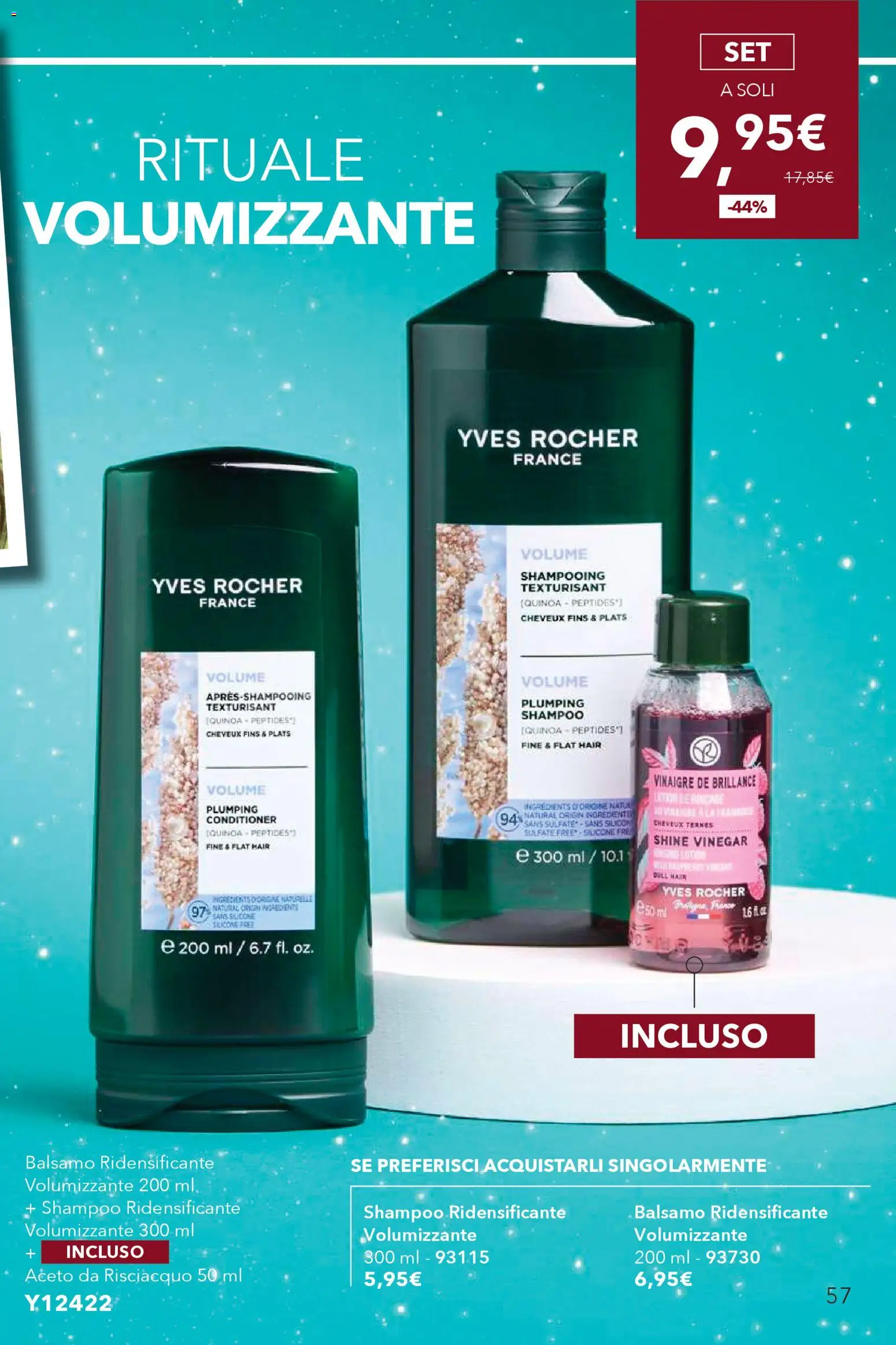 Volantino Yves Rocher del 29.11.2025 | Pagina: 57 | Prodotti: Shampoo, Balsamo, Silicone, Quinoa