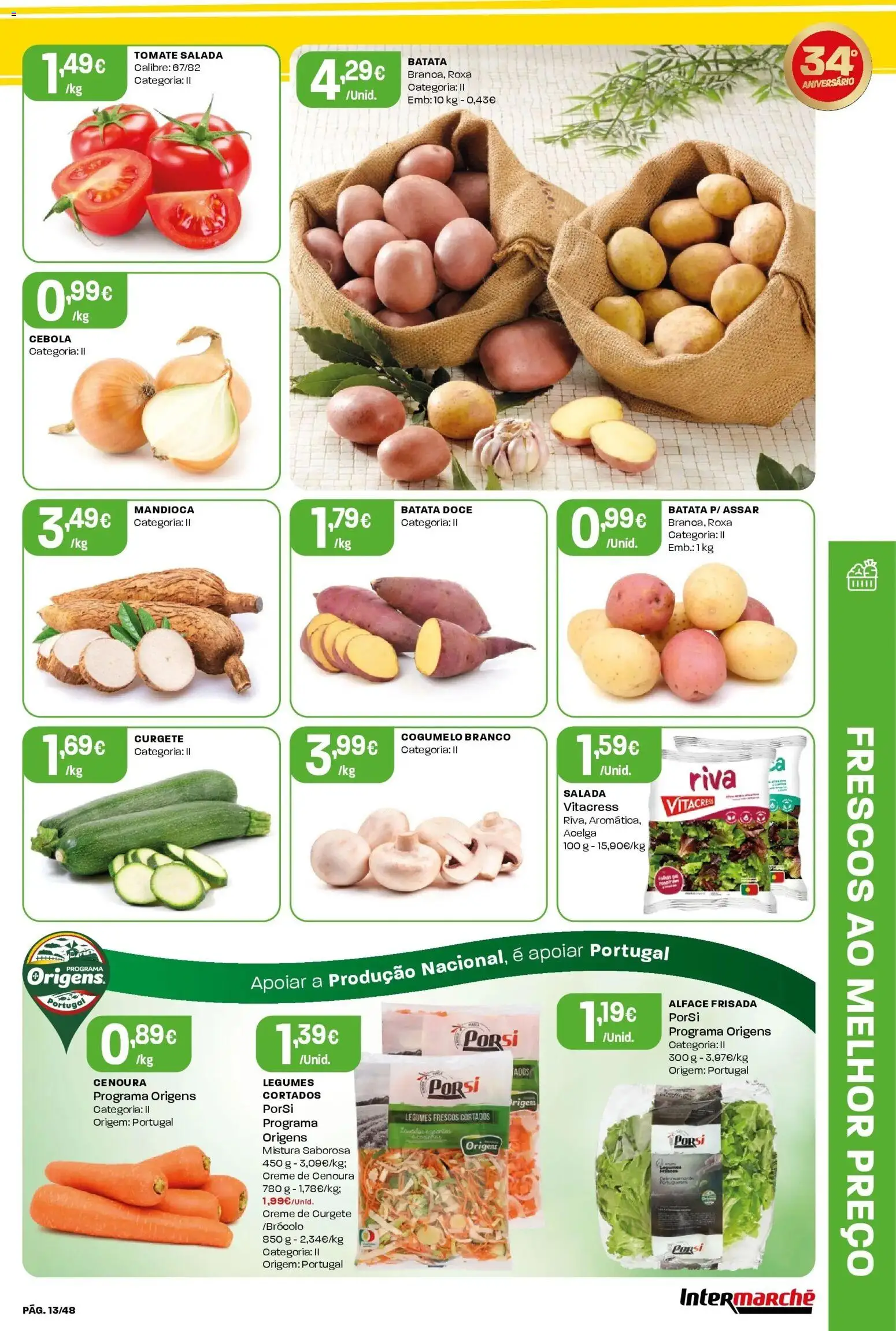 Intermarché - Aniversário à la poupança! │ válido de 30.10.2025 | Página: 13 | Produtos: Tomate, Cenoura, Creme, Salada