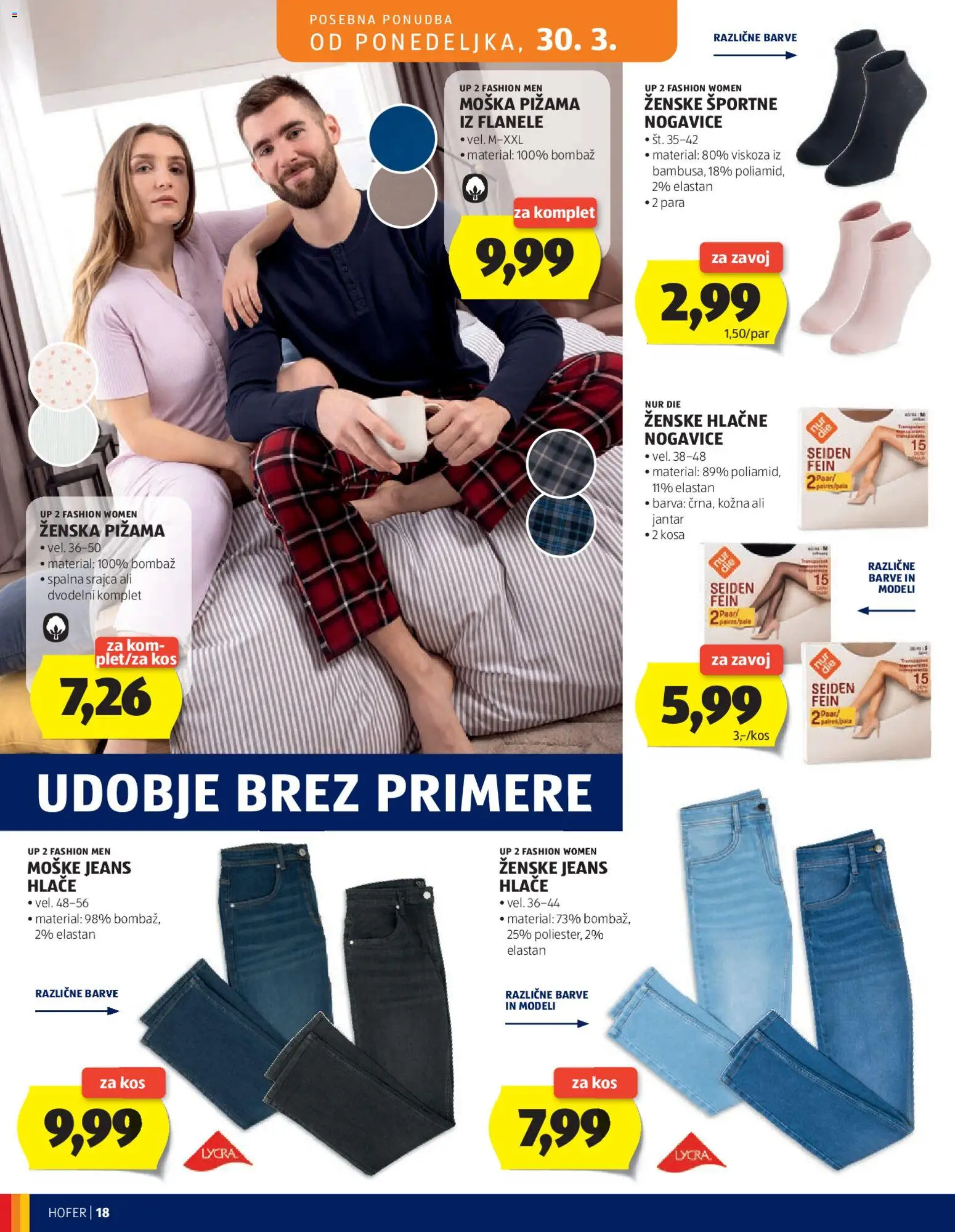 Novi Hofer katalog ponudbe – veljaven od 25.03.2026 | Stran: 18 | Izdelki: Srajca, Pižama, Kos, Barva