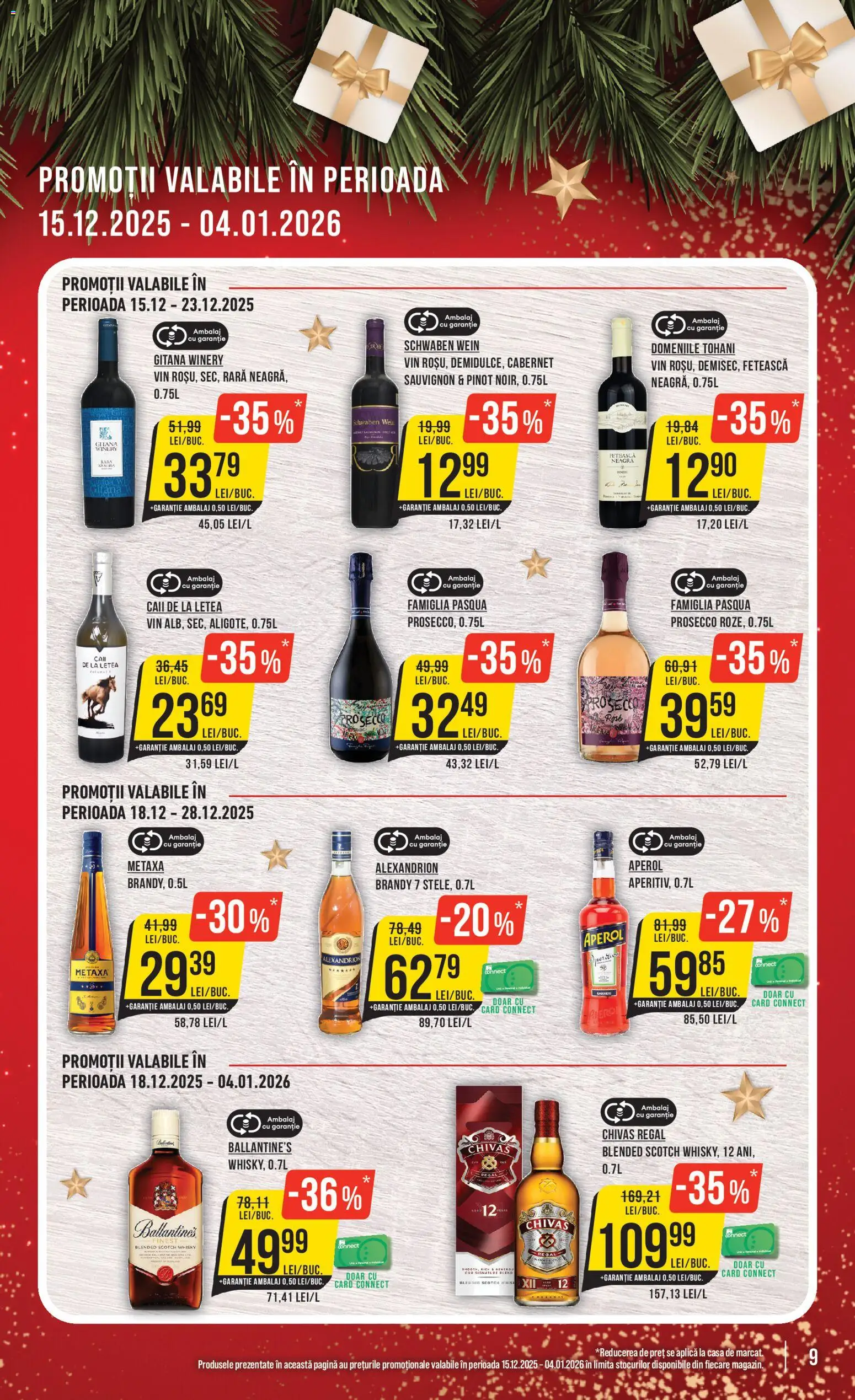 Noul catalog Mega Image – valabil de la 18.12.2025 | Pagină: 9 | Produse: Prosecco, Vin, Aperol