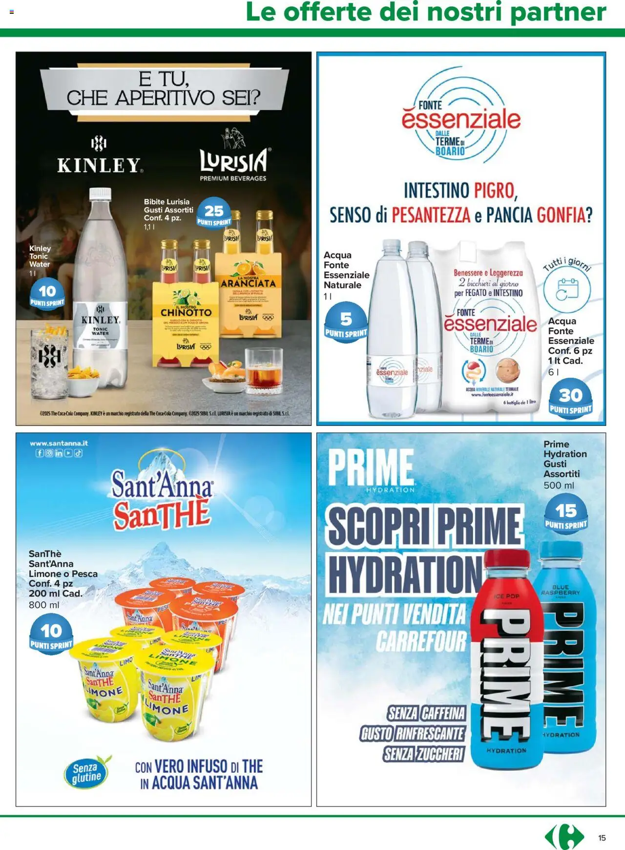 Volantino Carrefour del 24.10.2025 | Pagina: 15 | Prodotti: Acqua, The, Acqua minerale, Coca Cola