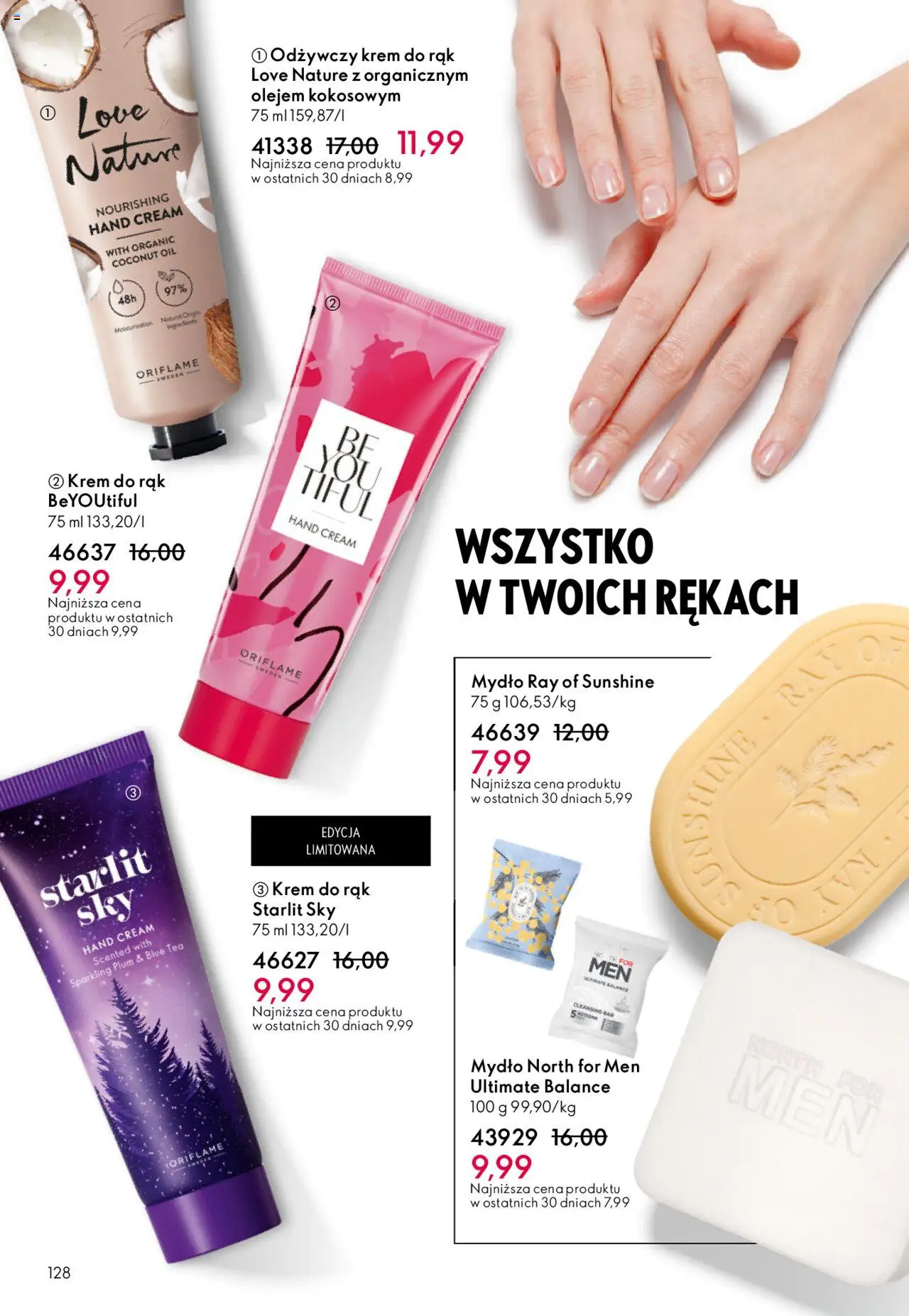 Oriflame Katalog 13 2025 od 07.09.2025 | Strona: 128 | Produkty: Krem do rąk, Mydło, Krem