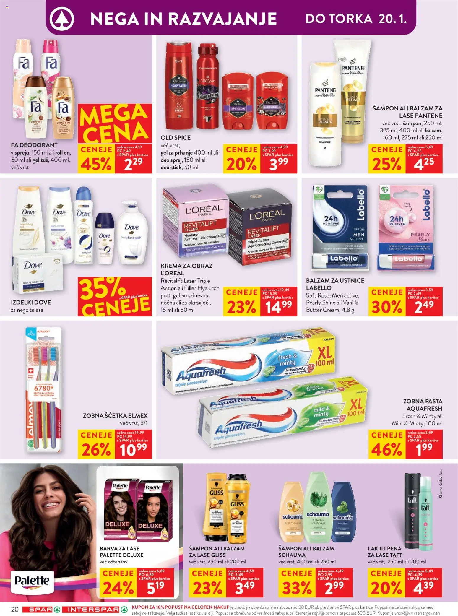 Novi Spar katalog ponudbe – veljaven od 14.01.2026 | Stran: 26 | Izdelki: Gel za prhanje, Sampon, Deodorant, Lak