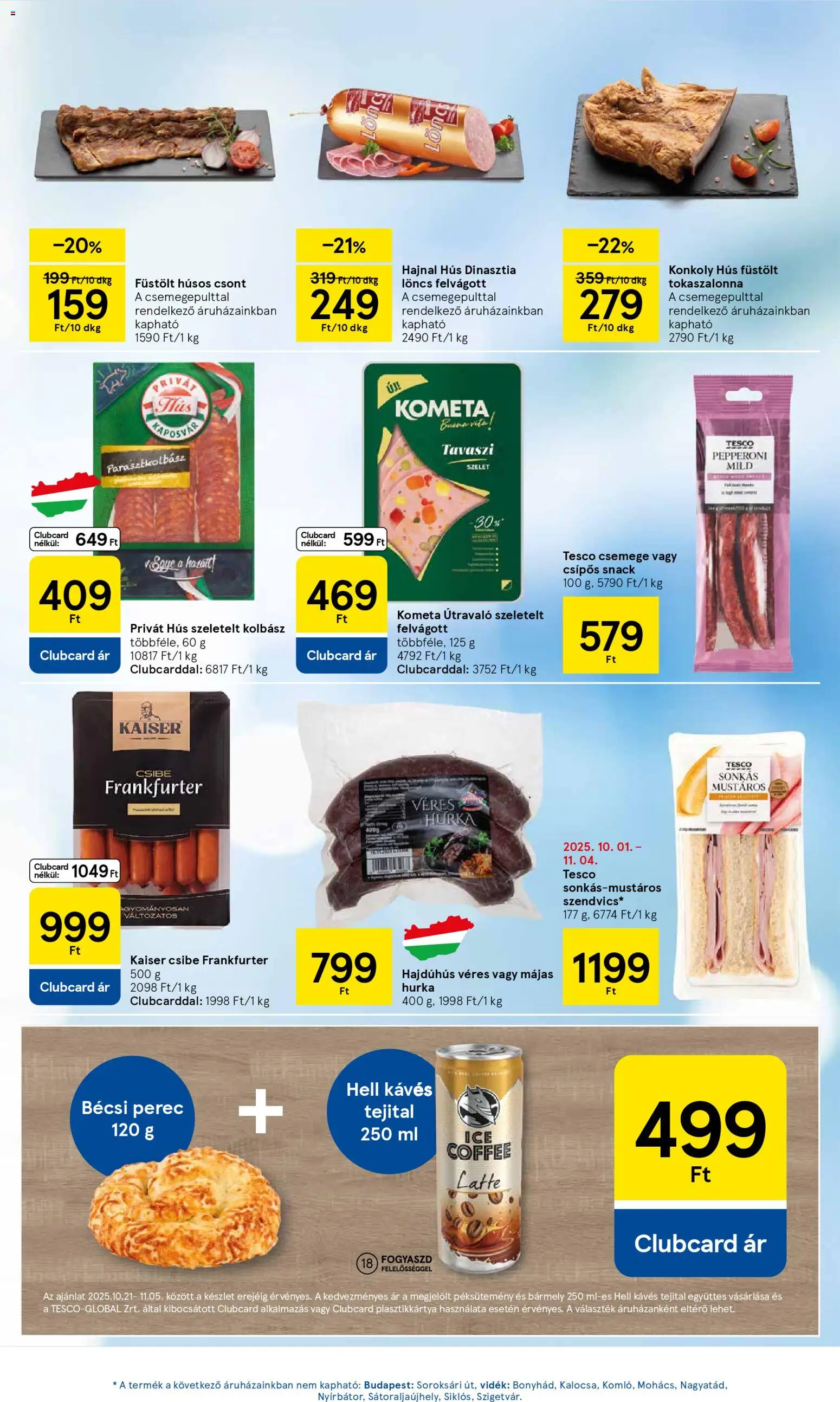 Tesco akciós ujság - amely érvényes a következő dátumtól: 30.10.2025 | Oldal: 3 | Termékek: Kolbász, Hús, Löncs, Tokaszalonna