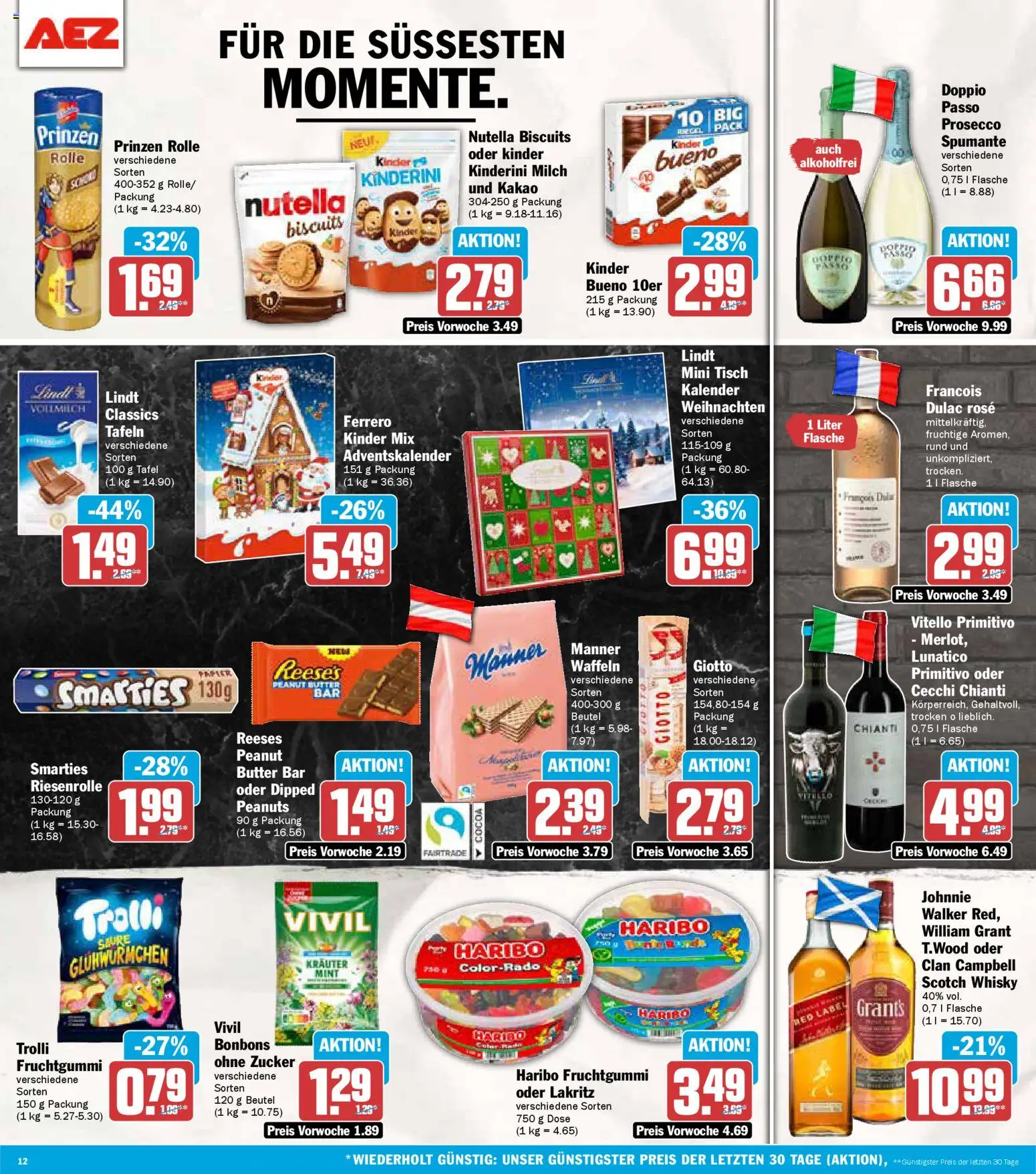 AEZ Prospekt 	 – gültig ab 10.11.2025 | Seite: 12 | Produkte: Butter, Nutella, Zucker, Doppio Passo