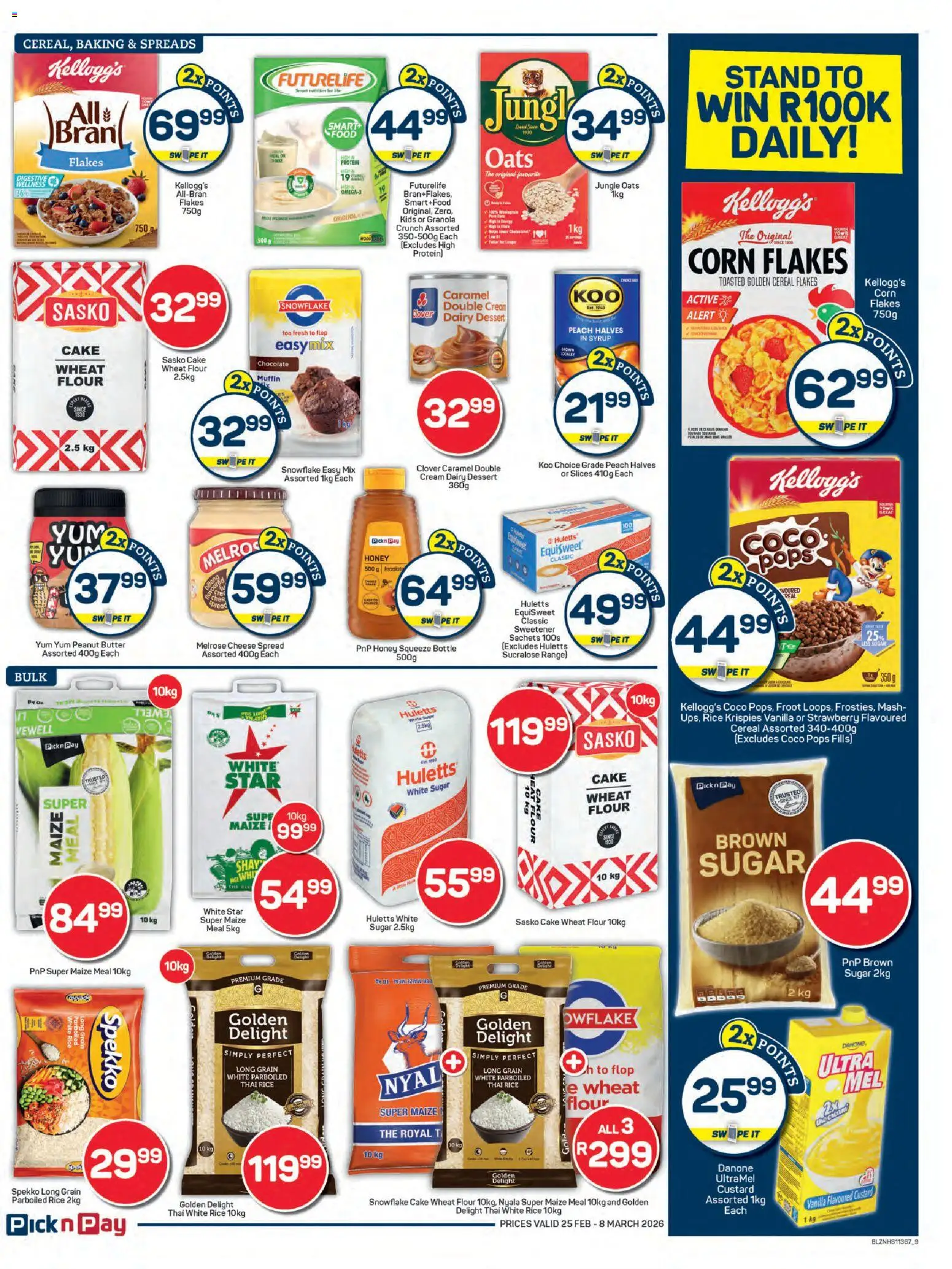 New Pick n Pay catalogue – valid from 25.02.2026 | Page: 9 | Products: Cake, Detergente líquido, Flakes, Sugar