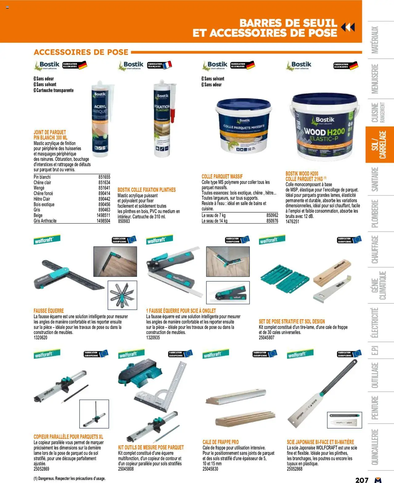  | Page: 207 | Produits: Base, Parquet, Colle, Cartouche