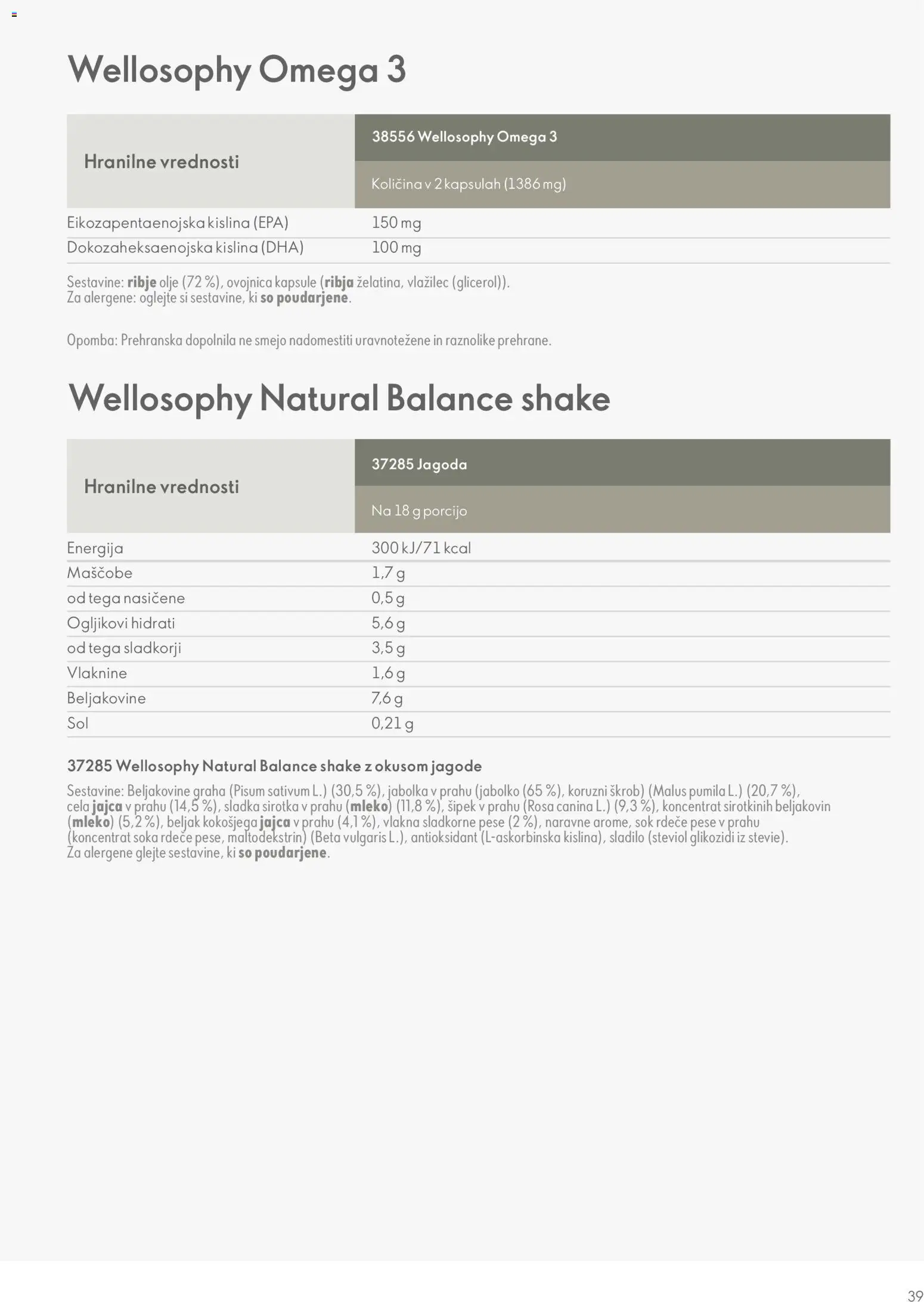 Novi Oriflame katalog ponudbe – veljaven od 01.01.2026 | Stran: 39 | Izdelki: Mleko, Olje, Sok, Jabolka