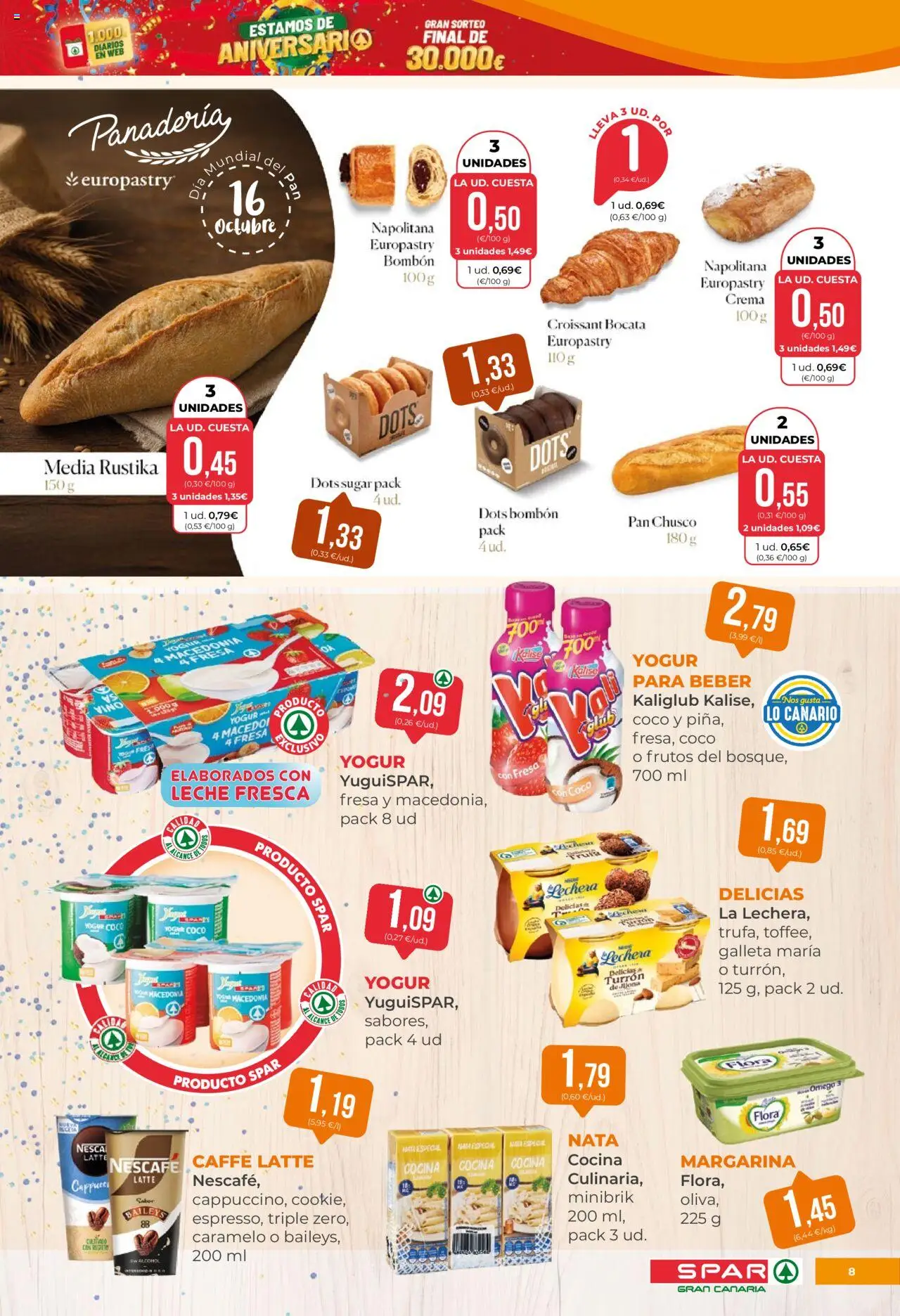 Spar folleto │ válido desde el 03.10.2025 | Página: 8 | Productos: Yogur, Pan, Crema, Cocina