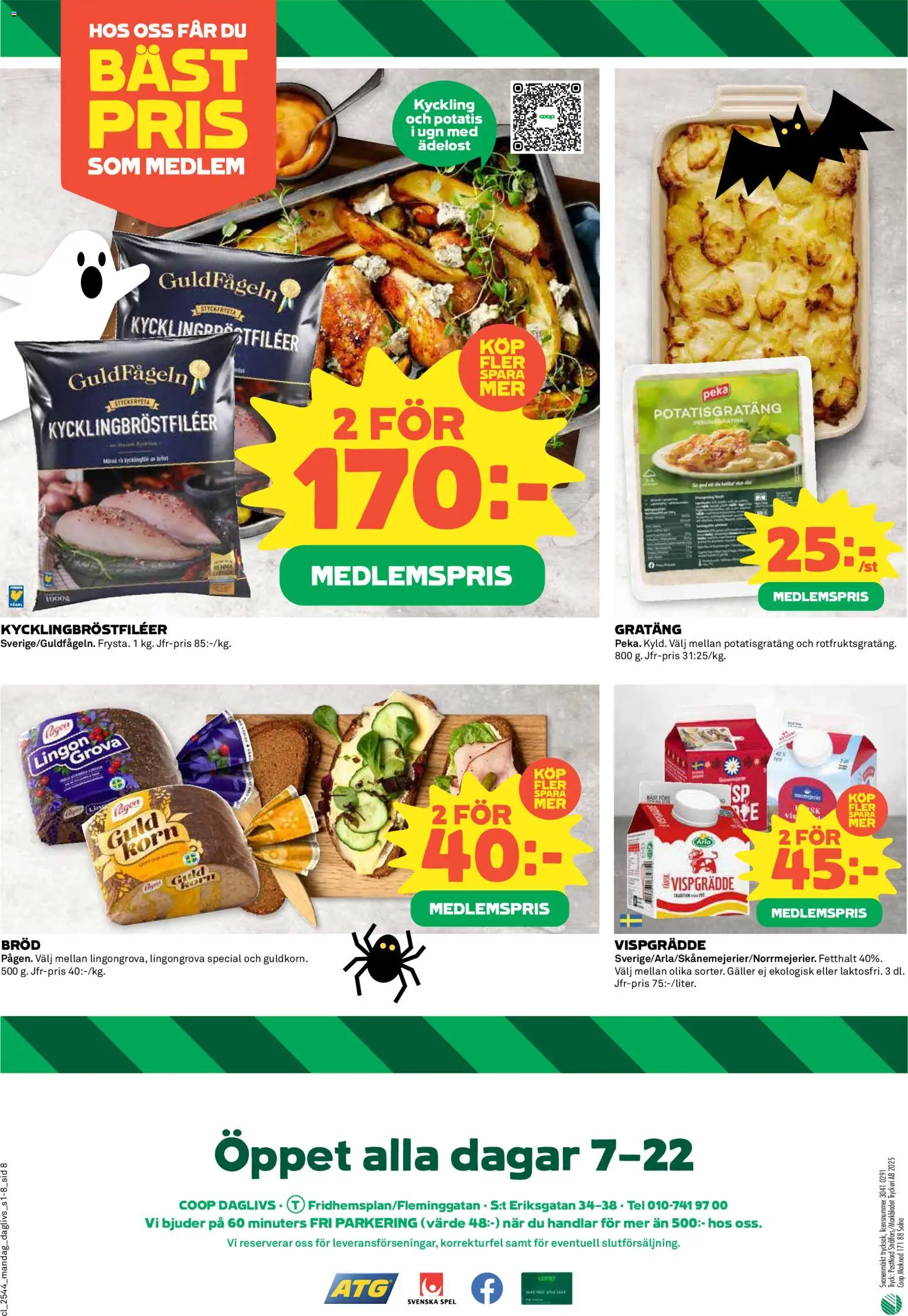 Coop Daglivs reklamblad aktuell från 27.10.2025 | Sida: 8 | Produkter: Galler, Potatis, Spel, Vispgrädde