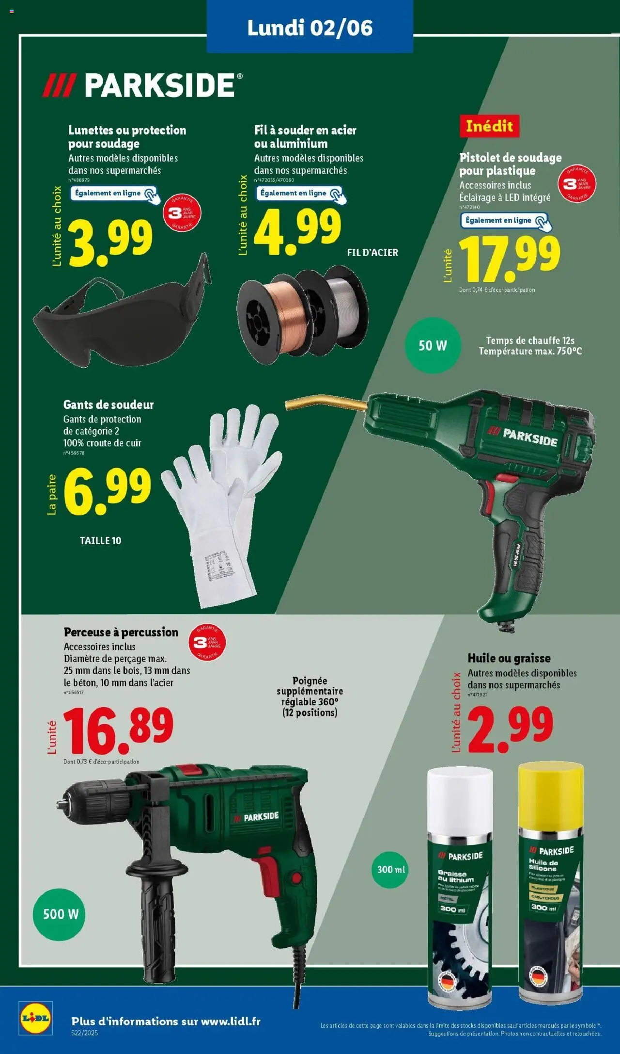  | Page: 4 | Produits: Perceuse, Huile, Gants, Lunettes